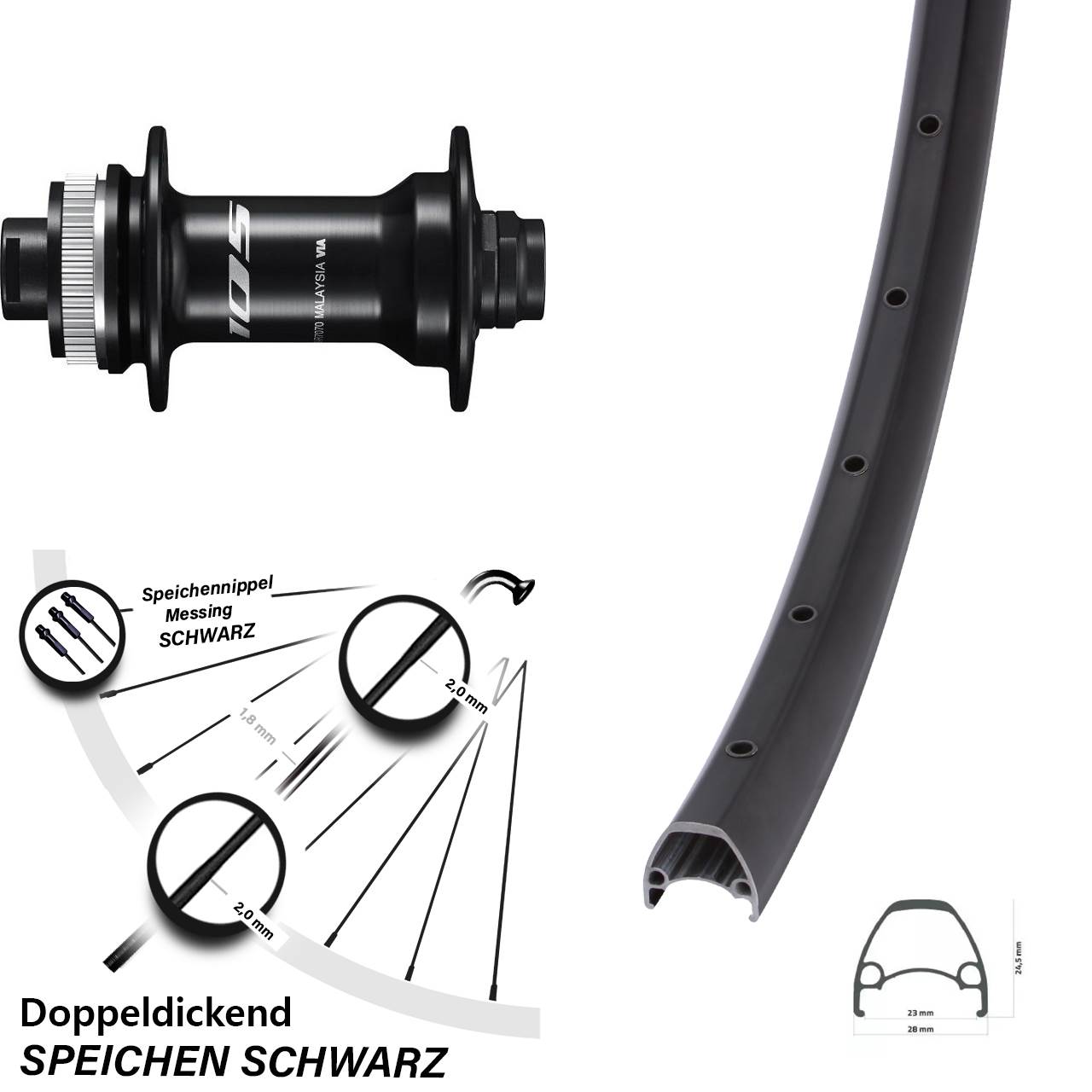 Vorderrad Centerlock 29 Zoll Ambrosio Sport Shimano 105 12x100