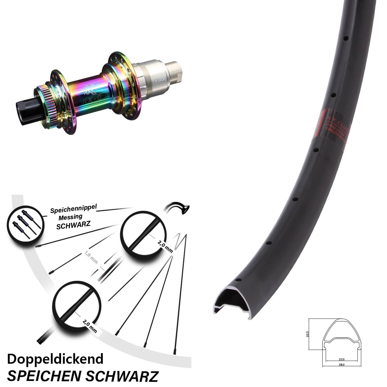 Disc Laufrad 12x142 28-29 Zoll KX-G Clue Oilslick XD-R