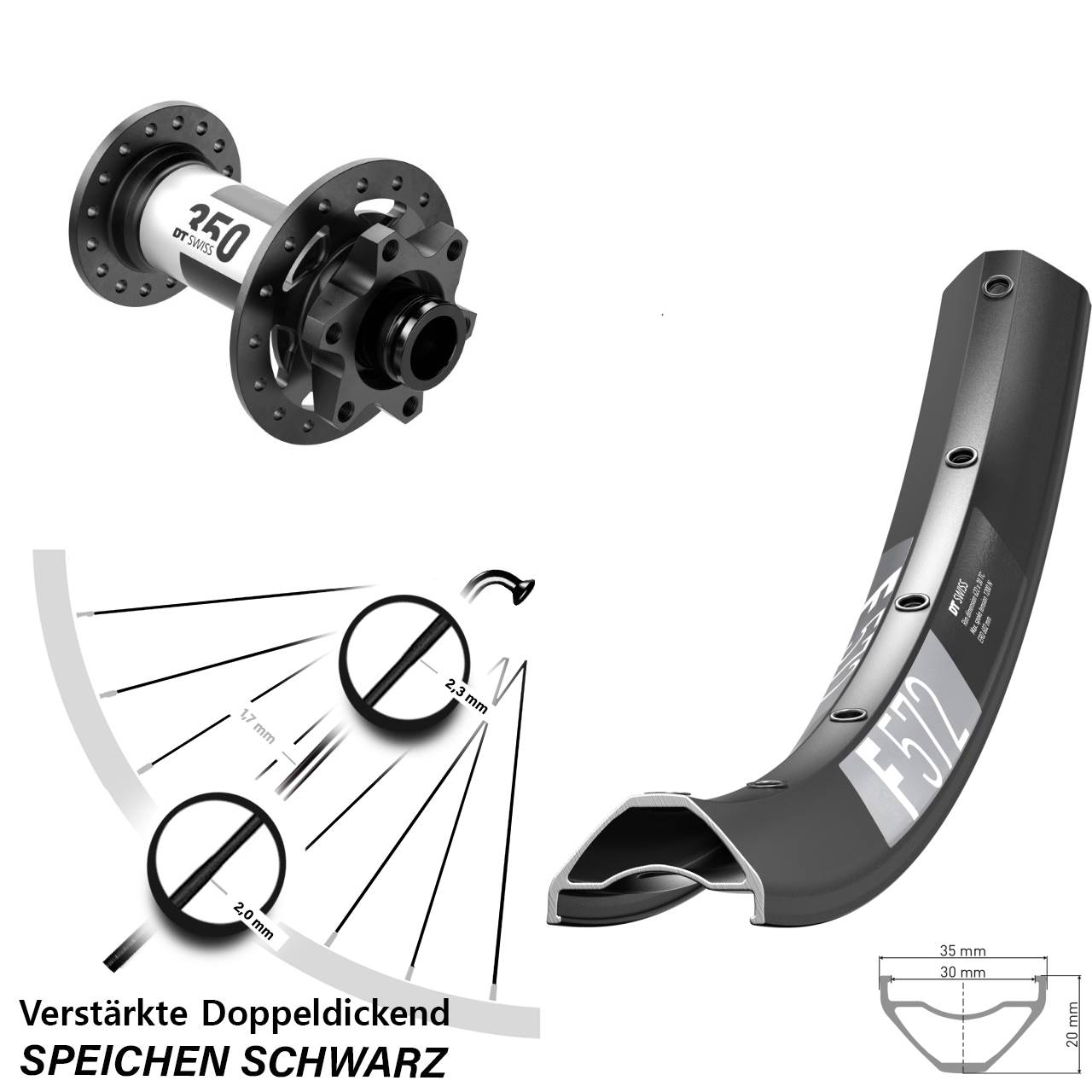 DT Swiss F572-350 29 Zoll Disc Vorderrad 15x110 Boost