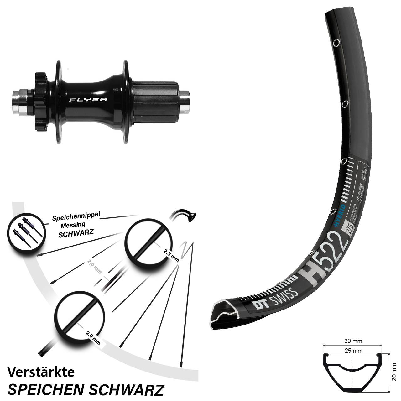 Formula DHT-142 DT Swiss H 522 Hinterrad 29 Zoll 6-Lock 8-11 fach
