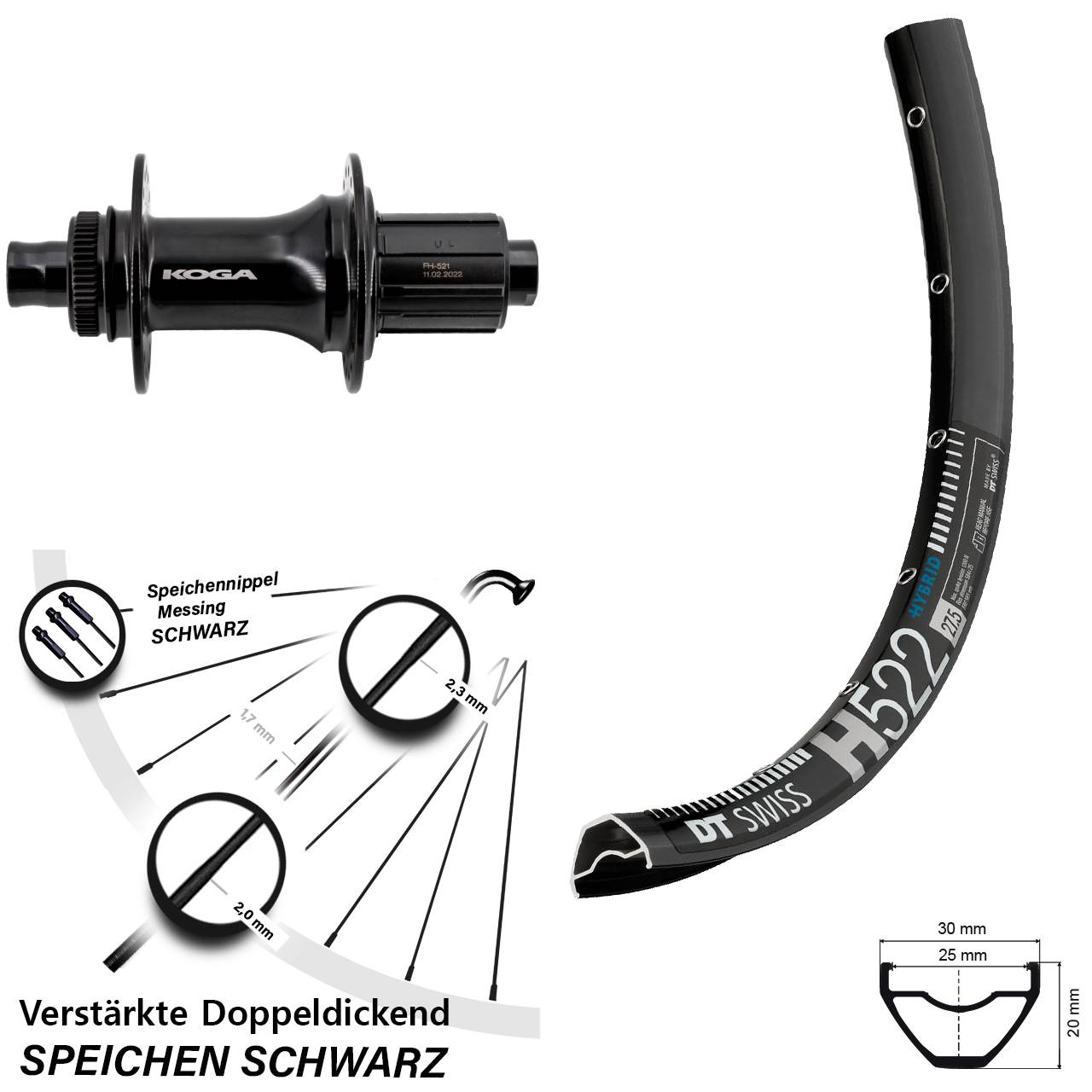 Centerlock Hinterrad 12x148 29 Zoll DT Swiss H 522 Formula ECT-148S 8-11 fach HG