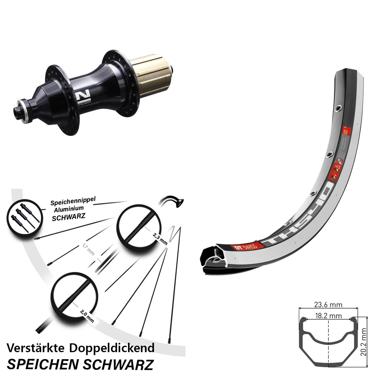 Hinterrad 28 Zoll DT Swiss TK540 Novatec F162SB 8-12 fach QR