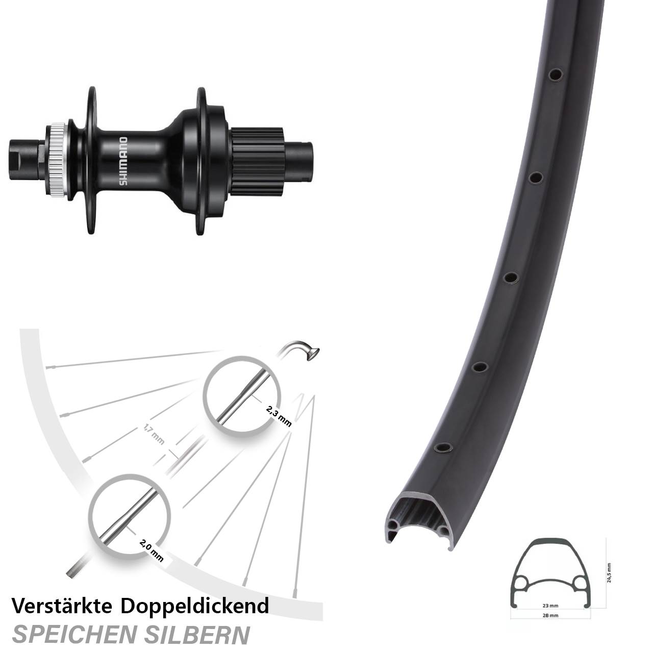 Hinterrad Centerlock 29 Zoll Ambrosio Sport Shimano FH-MT510 Micro Spline 12x142
