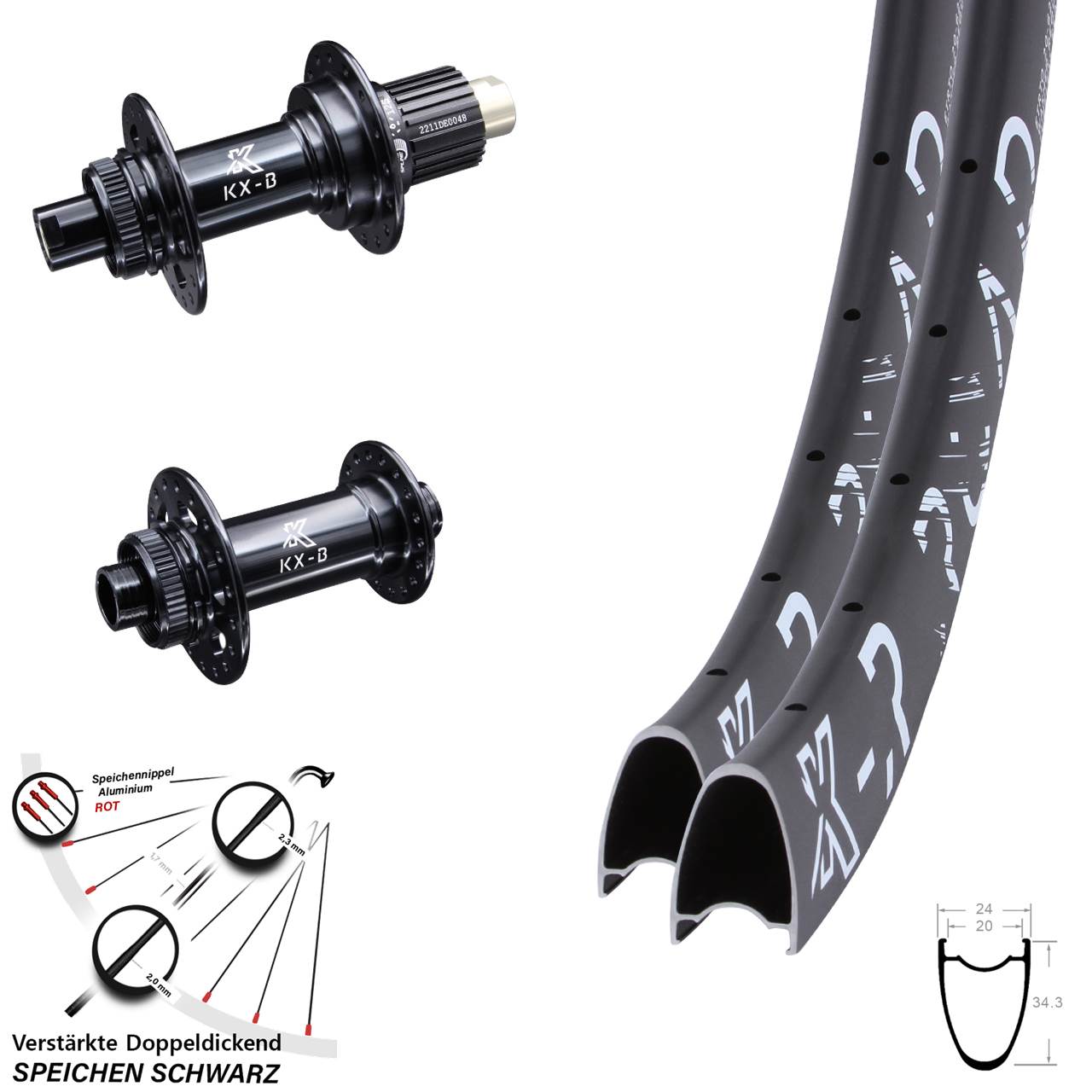 Boost Disc Laufradsatz 12x110/148 28 Zoll KX-BR Road Shimano Micro Spline