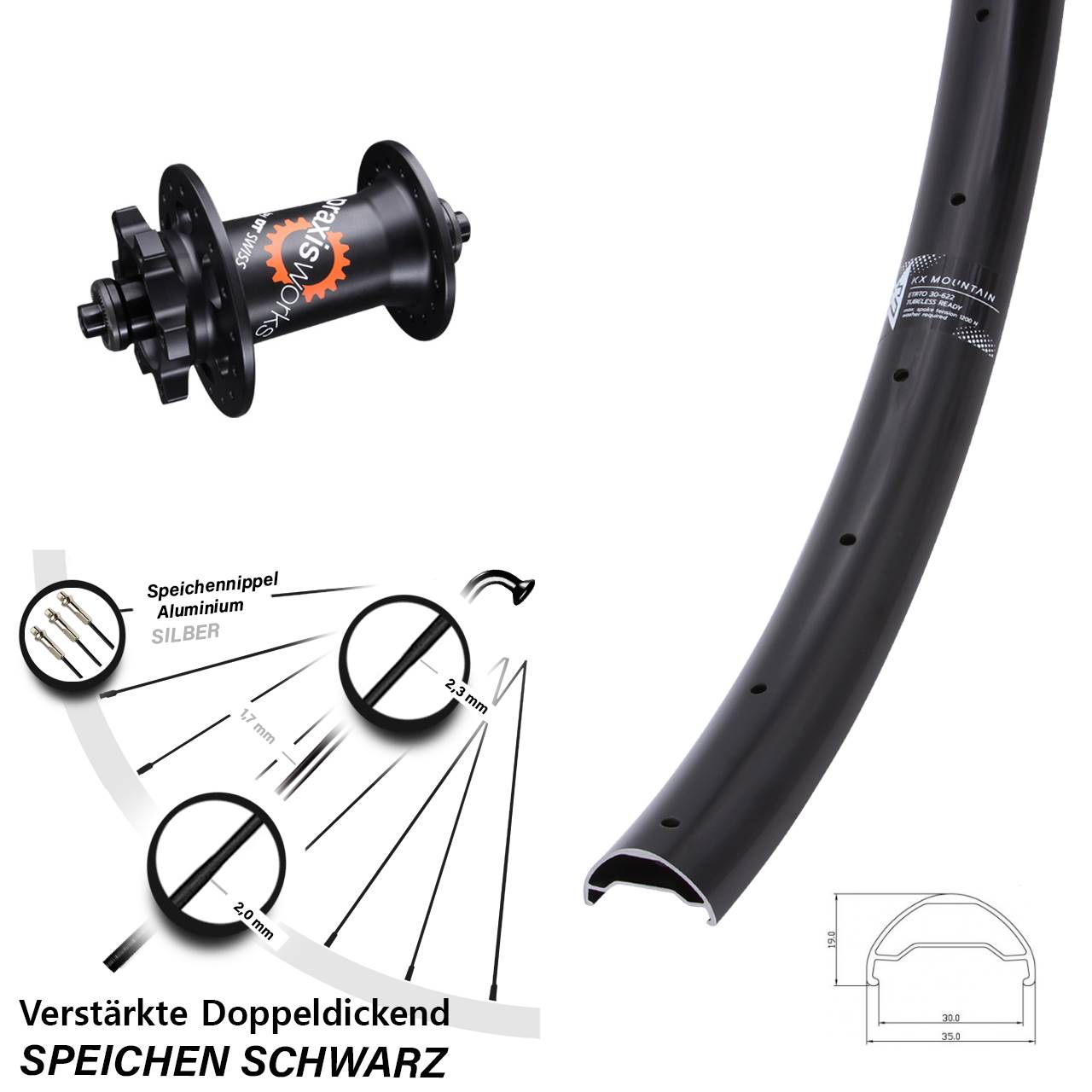 KX Mountain DT Swiss 350 QR 29 Zoll Disc Laufrad