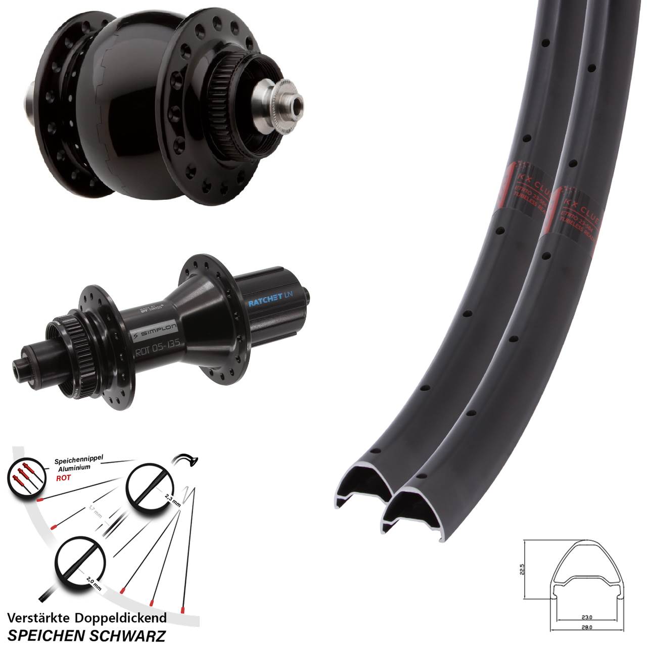 Centerlock Laufradsatz 28-29 Zoll KX Clue DT Swiss 370 Hybrid SON delux 8-11 fach HG QR