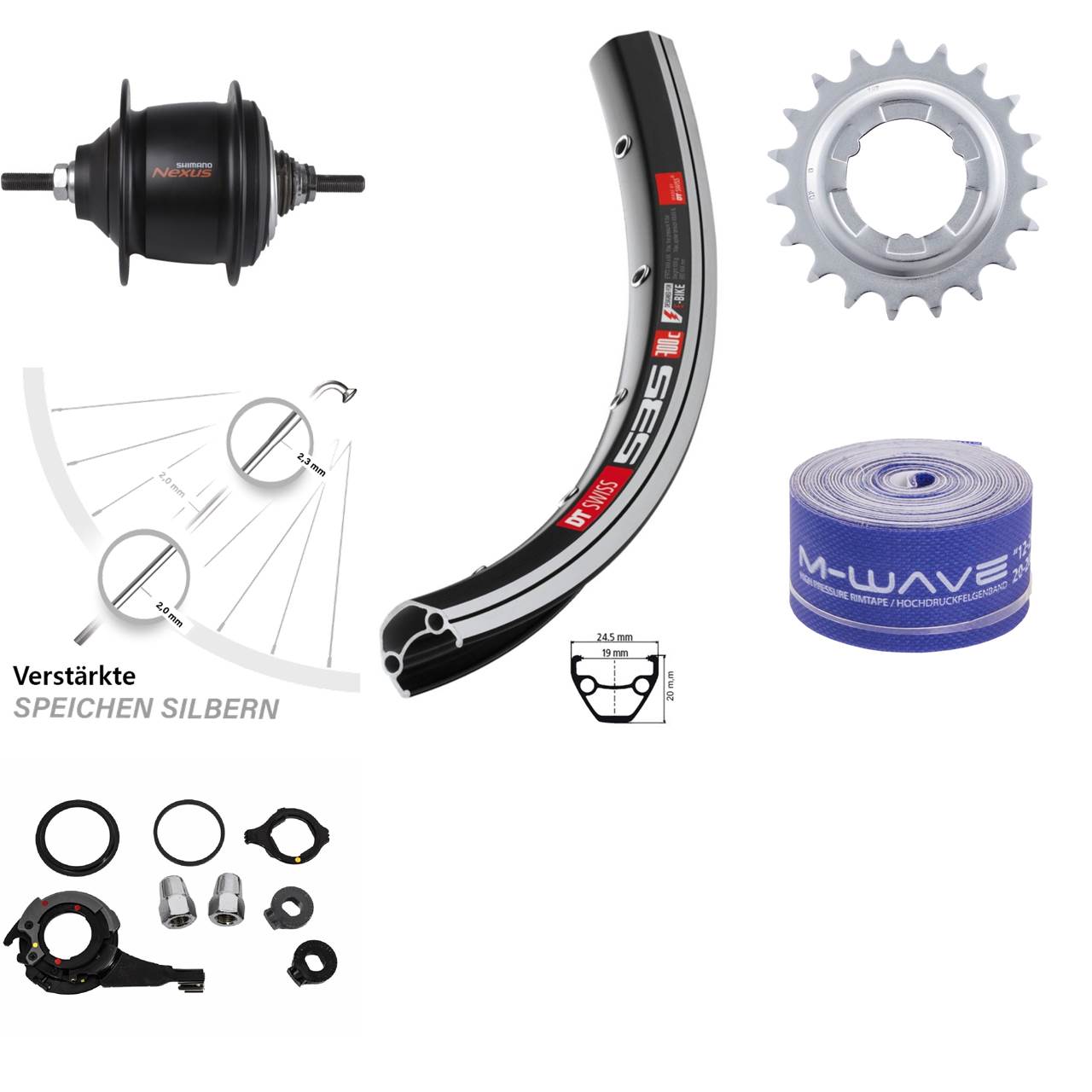 28 Zoll DT Swiss 535 Shimano Nexus 8 Gang Premium Hinterrad