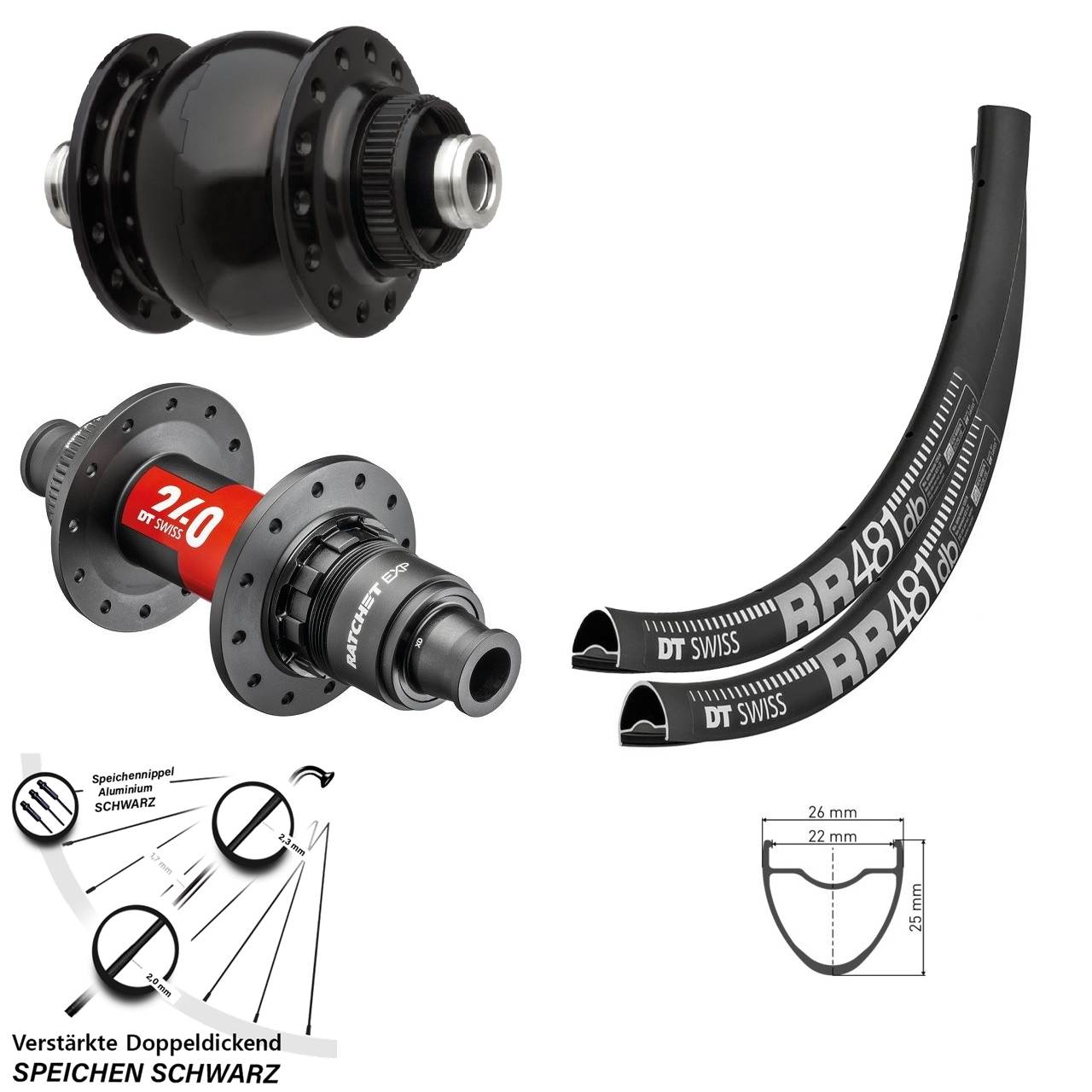 DT Swiss RR 481-240 SON delux 28 Zoll Centerlock Laufradsatz 12x100/142 SRAM XDR