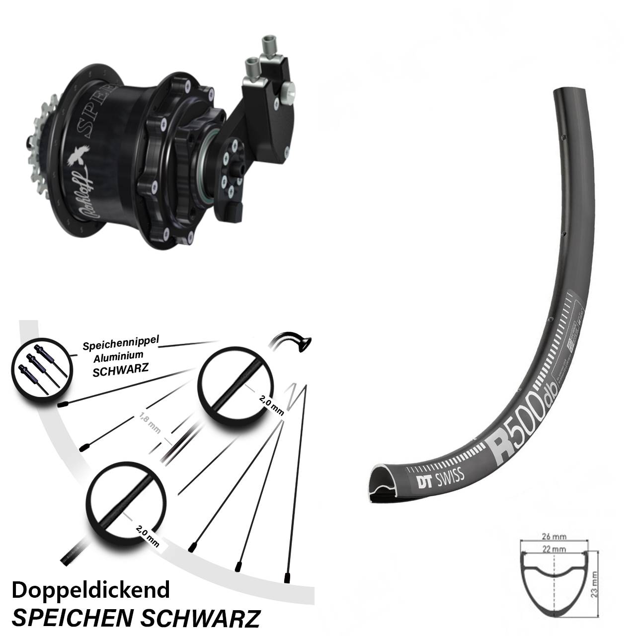 Rohloff Hinterrad CC DB OEM DT Swiss R500 28 Zoll