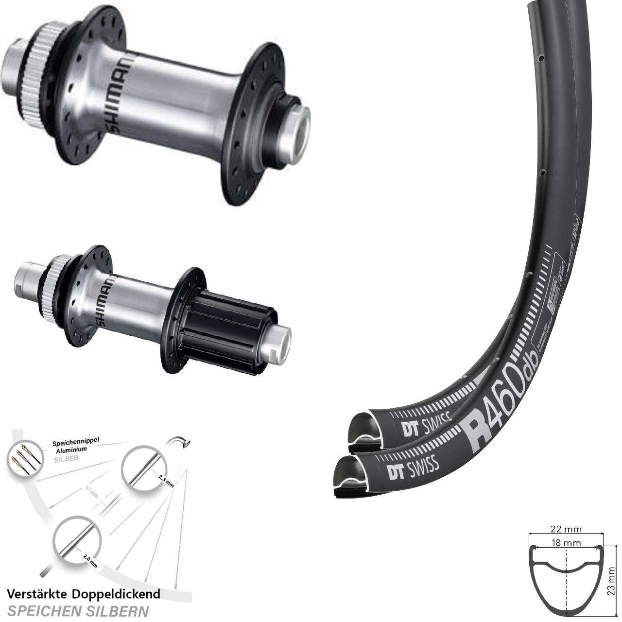 Disc Laufradsatz 28 Zoll DT Swiss R460 Shimano RS770 8-12 fach HG 12x100/142