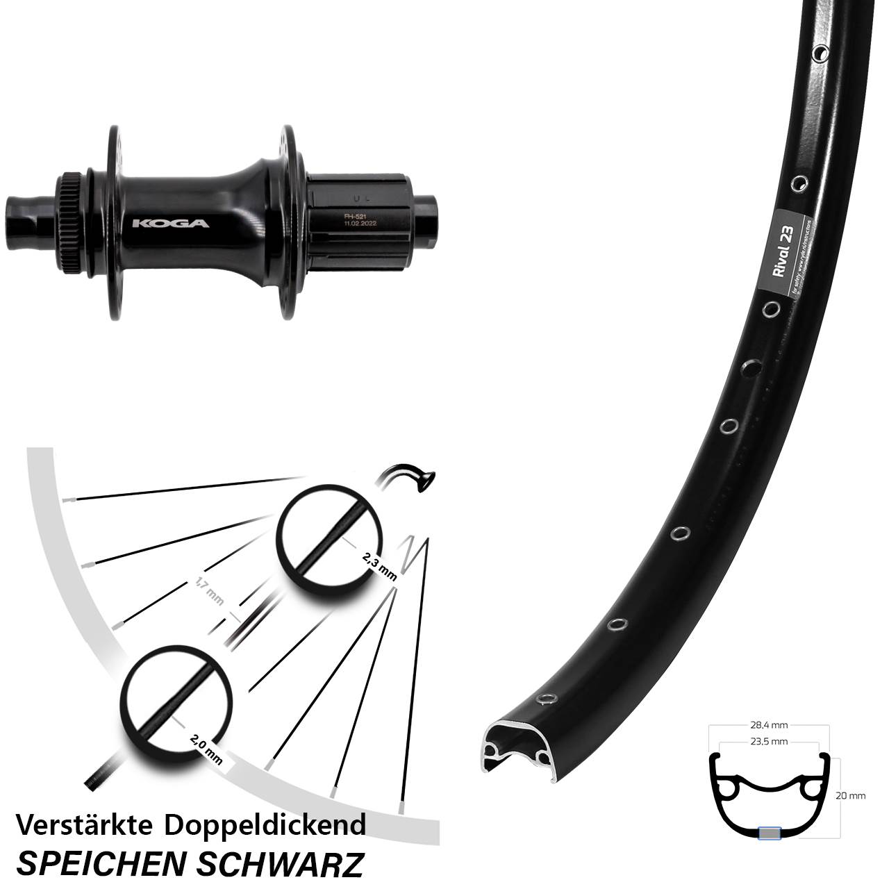 Ryde Rival 23 Formula ECT-148S 27,5 Zoll Disc Hinterrad 12x148 8-11 fach