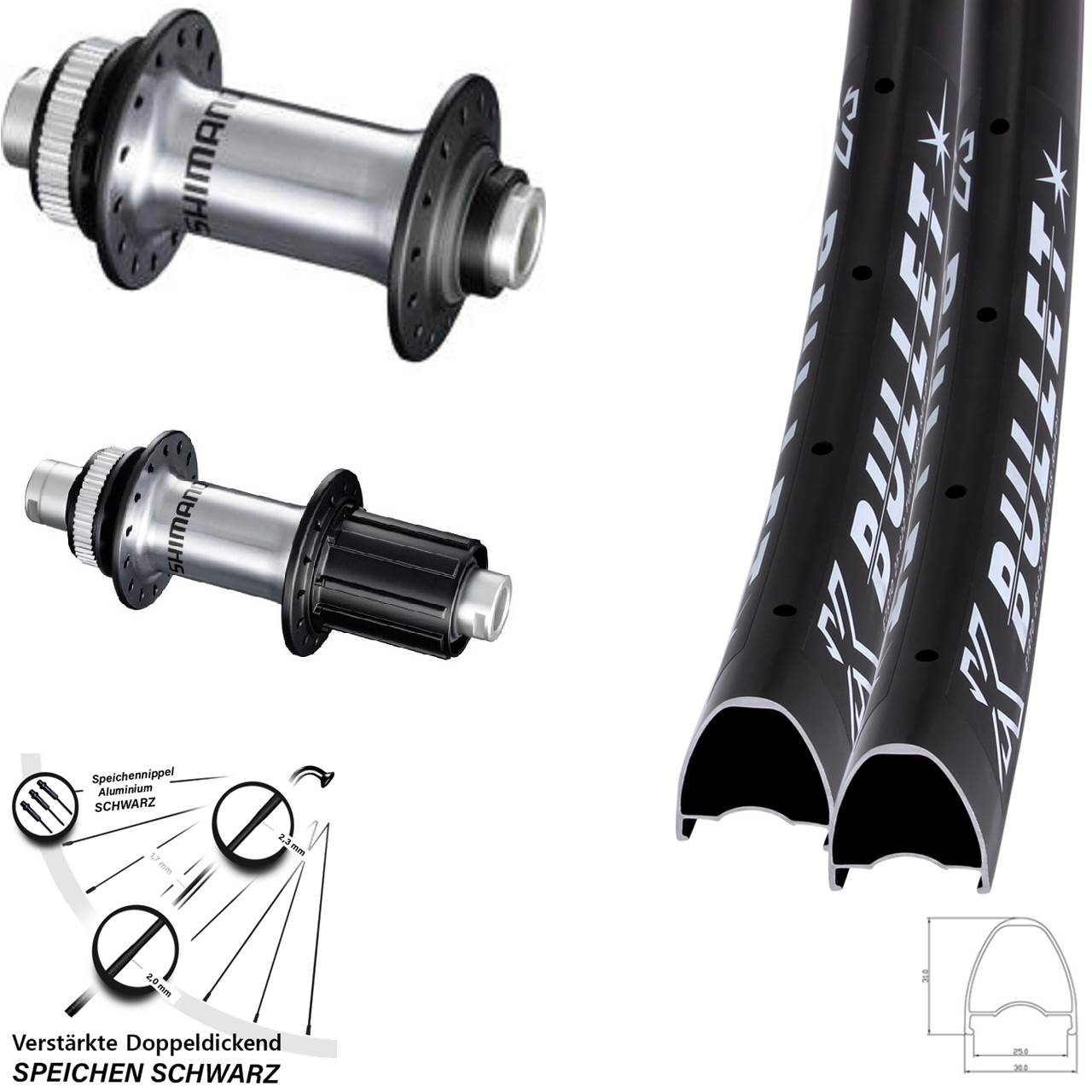 Disc Laufradsatz 12x100/142 29 Zoll KX Bullet Shimano GRX RS770 8-12 fach