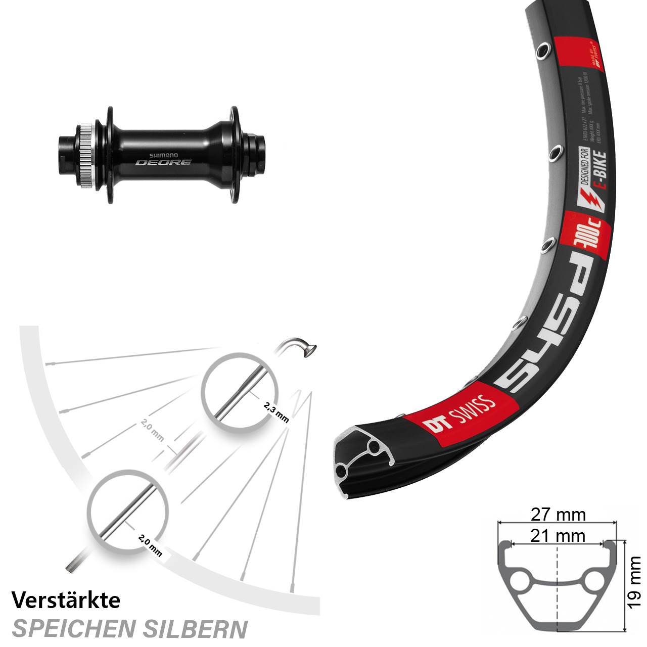 DT Swiss 545d Shimano HB-M6010-B 28 Zoll Disc Laufrad 15x110 Boost
