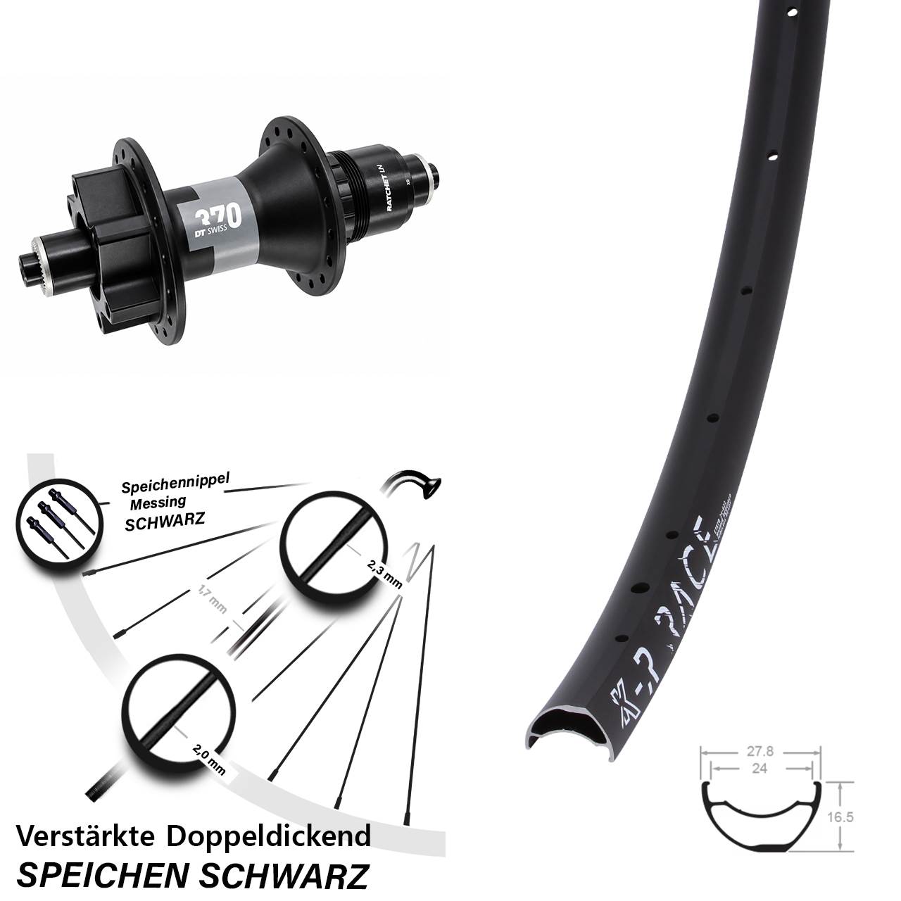 Boost Disc Hinterrad für Schnellspanner 29 Zoll KX-R Race DT Swiss 370 XD 11-12 fach