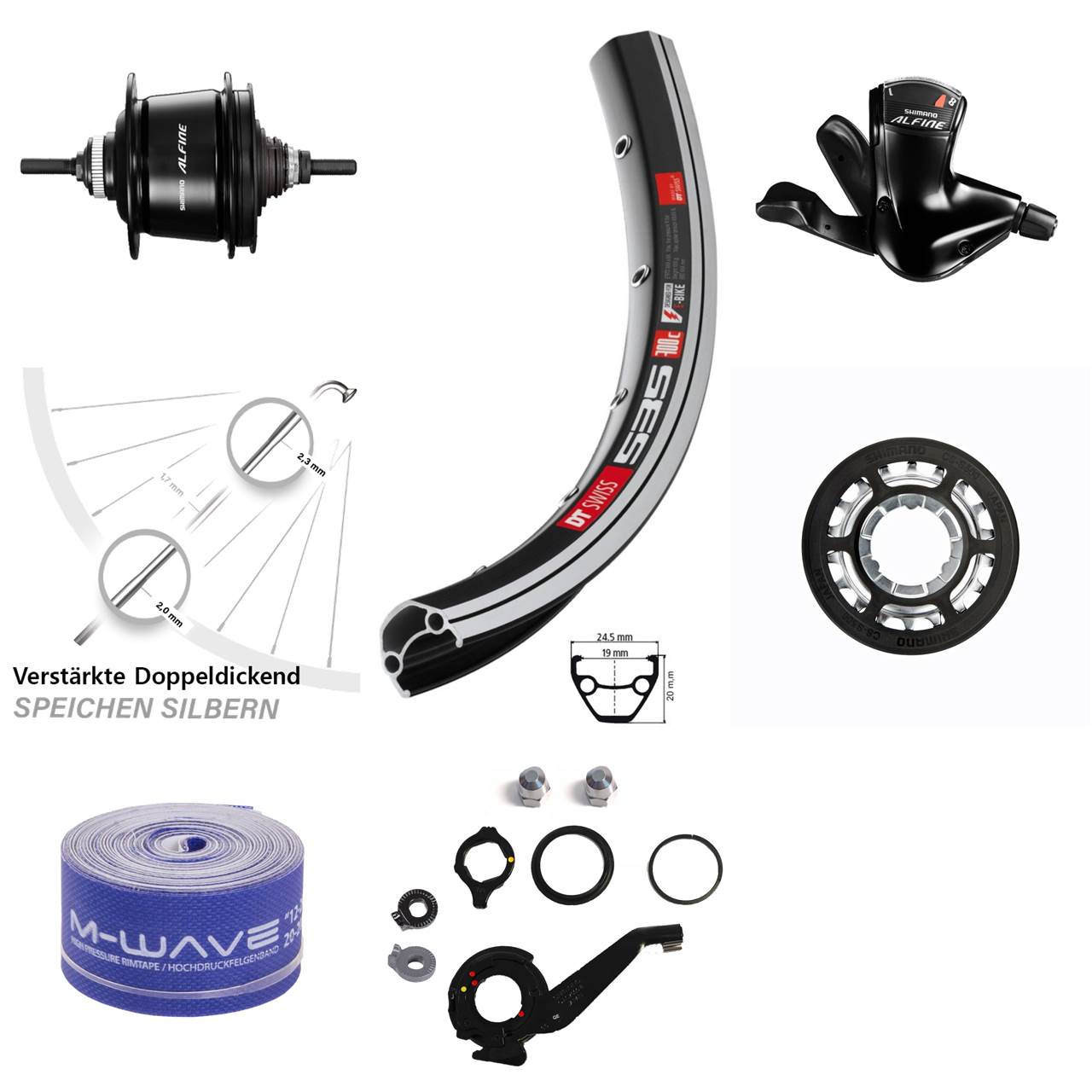 28 Zoll Shimano Alfine 8 Gang DT Swiss 535 Hinterrad