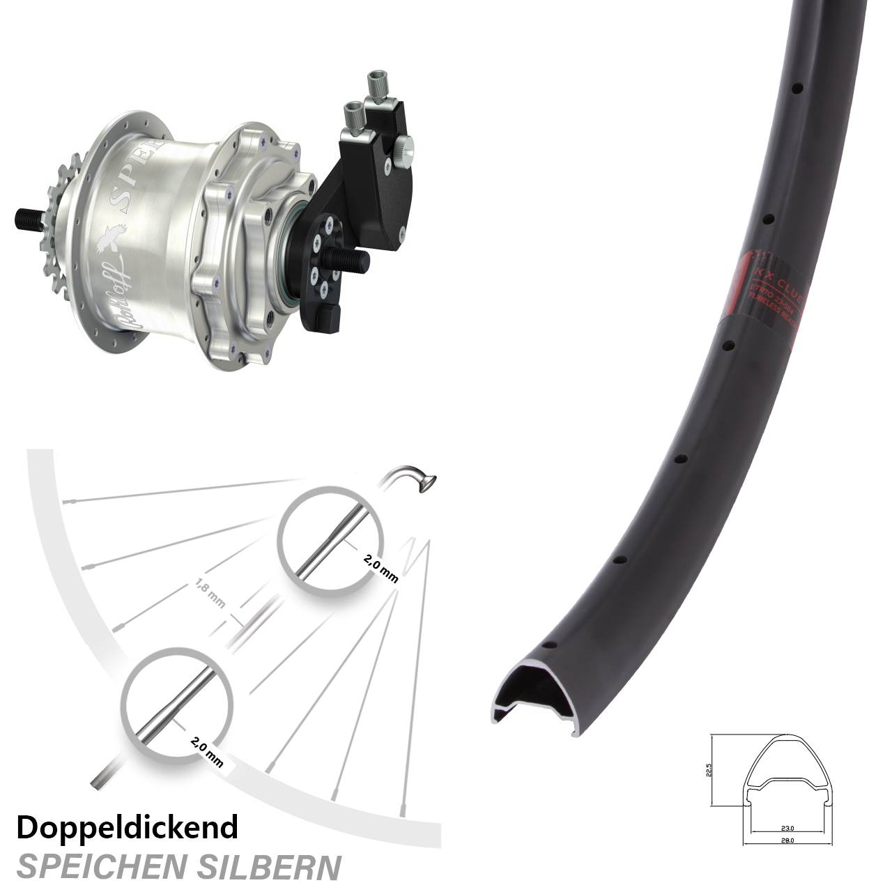 KX Clue Rohloff Speedhub TS DB OEM Tandem 28 Zoll Disc Laufrad