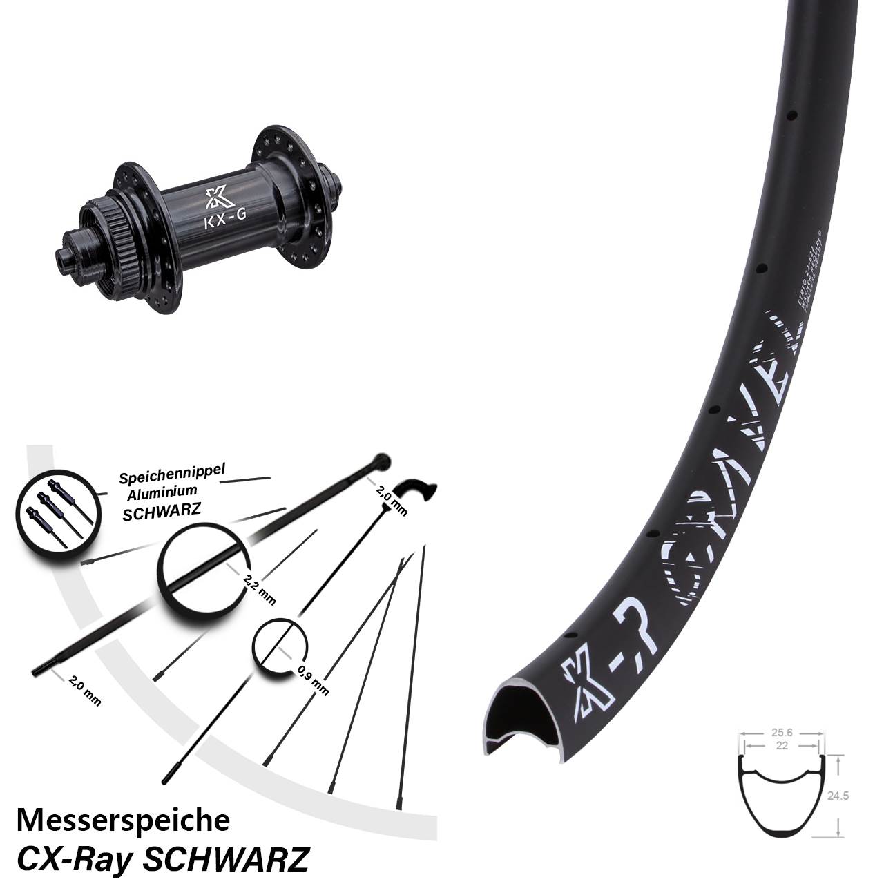 28 Zoll KX-R Gravel Messerspeiche Disc Laufrad für Schnellspanner CX-Ray
