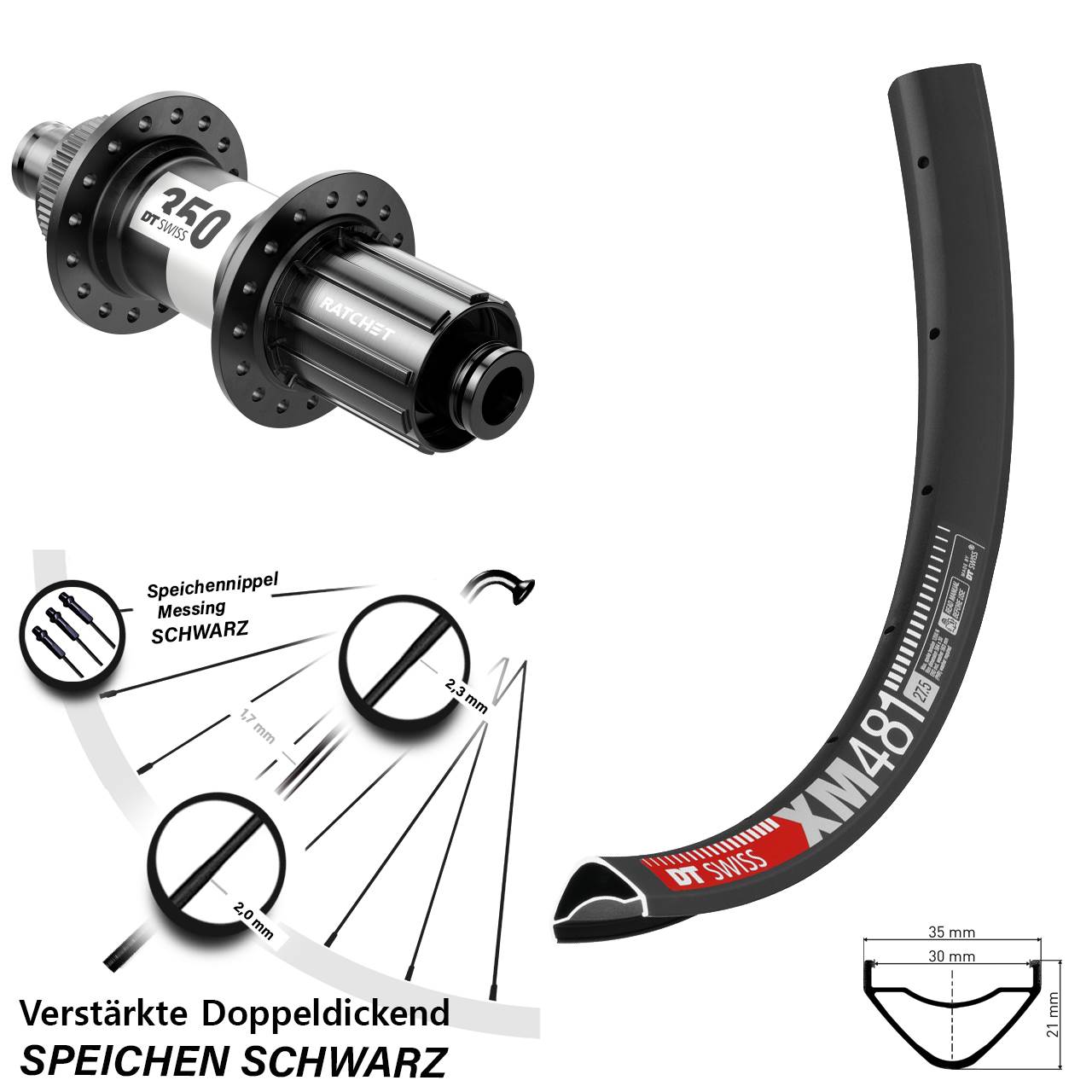 Disc Hinterrad 29 Zoll DT Swiss XM481-350 11-12 fach 12x142