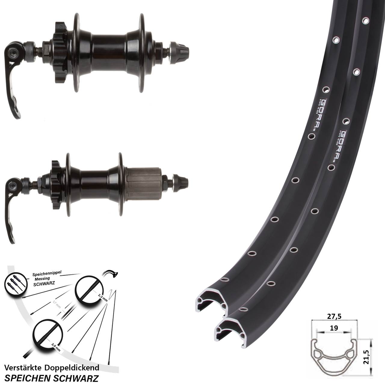26 Zoll Gora 19 Novatec Disc Laufradsatz QR 8-11 fach HG