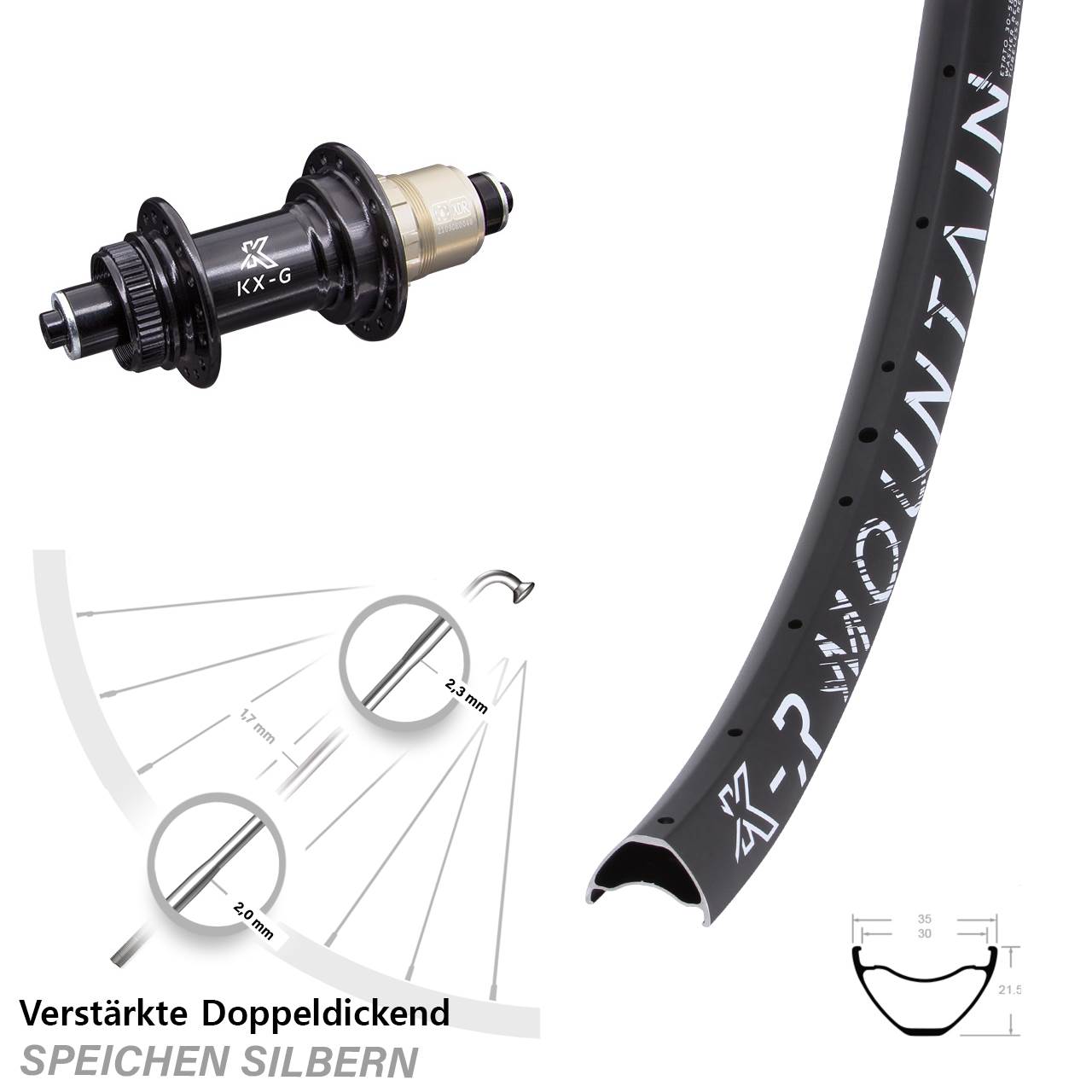 Disc Laufrad 29 Zoll KX-GR Mountain SRAM XDR für Schnellspanner