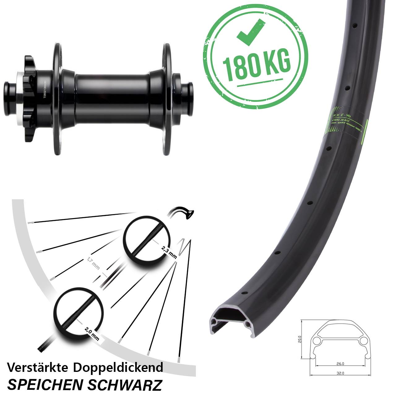 Boost Disc Laufrad 15x110 650B KX Evo Novatec D341-B15