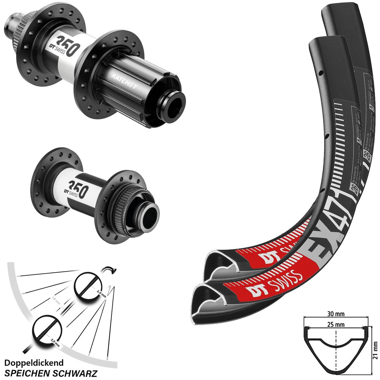 DT Swiss EX 471 350 27,5 Zoll Laufradsatz Centerlock 15x100 12x142 11-12 fach HG