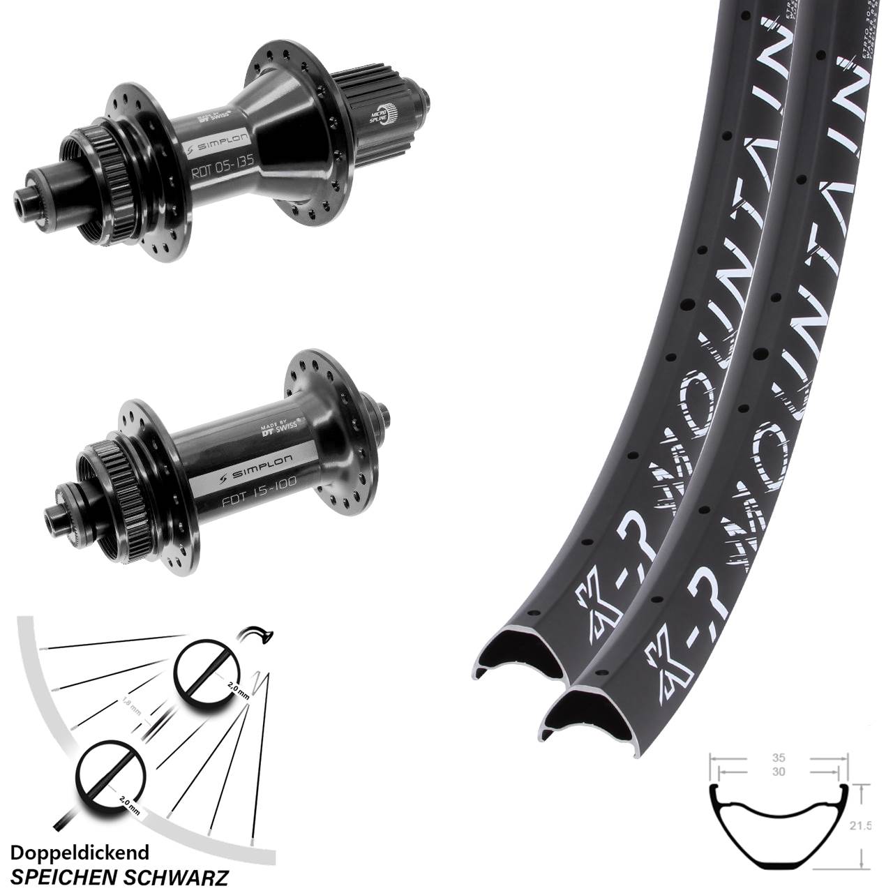 Centerlock Laufradsatz QR 27,5 Zoll KX-R Mountain DT Swiss 370 Hybrid Micro Spline