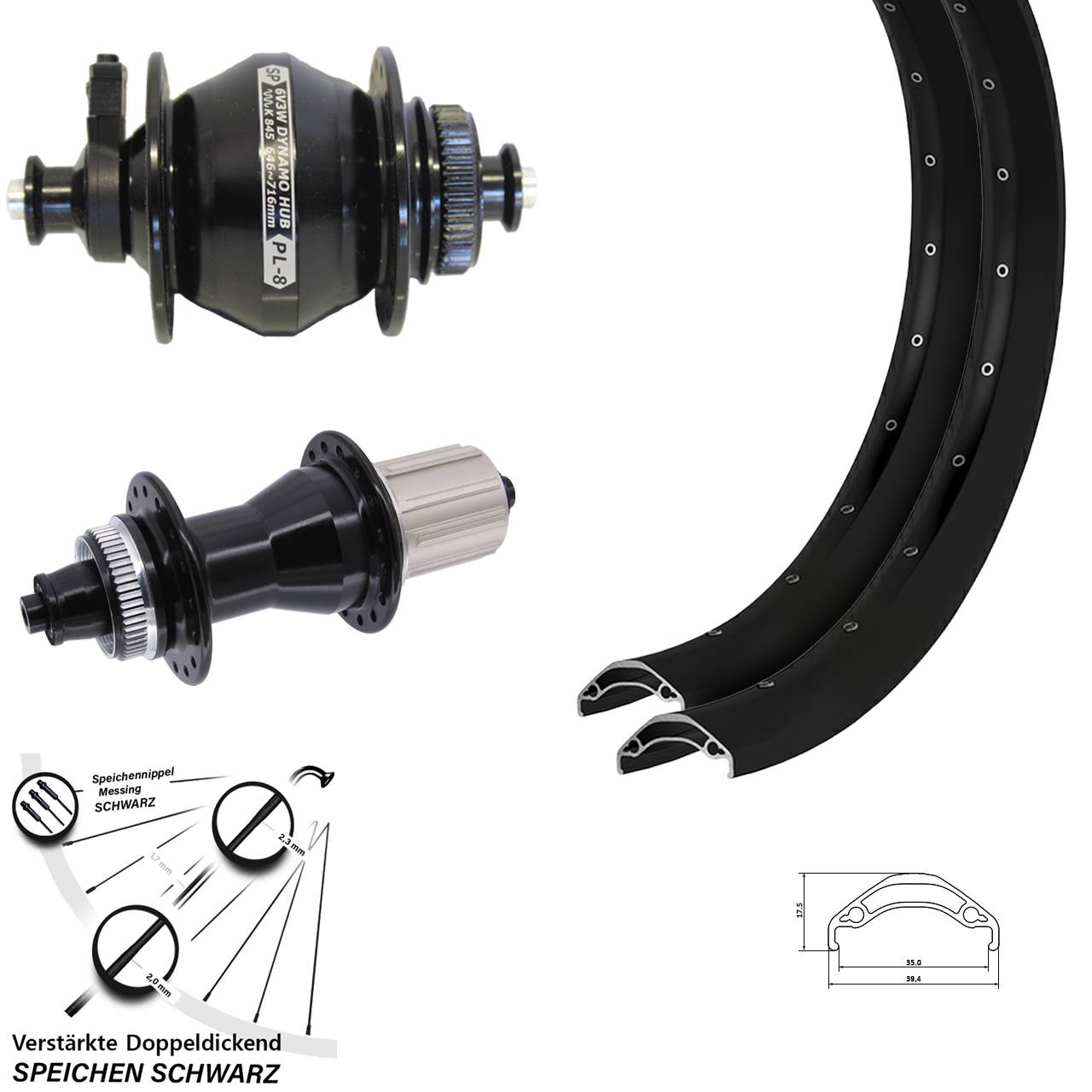 Disc Laufradsatz QR 29 Zoll Ryde Disc 35 Novatec CL135 Shutter Precision PL-8 8-12 fach HG