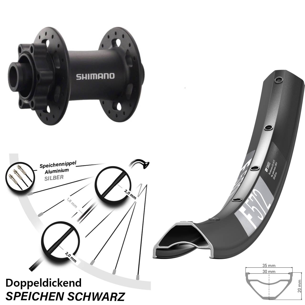 DT Swiss F572 Shimano Deore XT 29 Zoll Disc Vorderrad 15x100