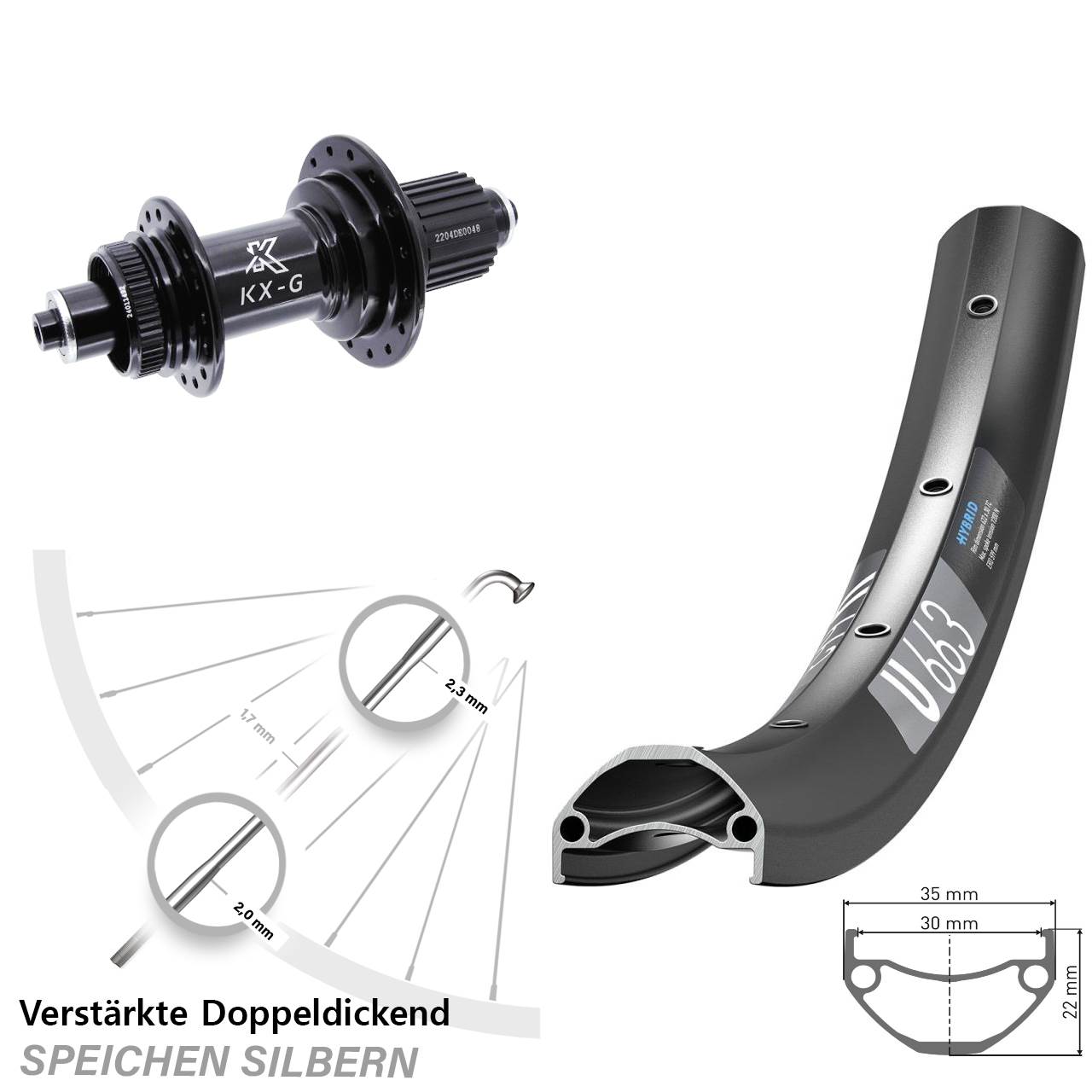 Disc Hinterrad 29 Zoll DT Swiss U663 KX-GS Heavy Duty Micro Spline QR