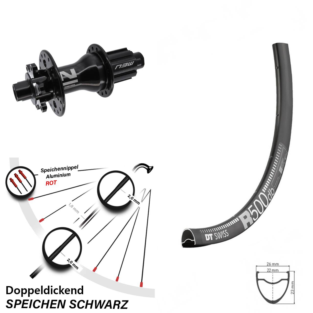 Disc Hinterrad 29 Zoll DT Swiss R500 Novatec D792 Campa N3W 12x142