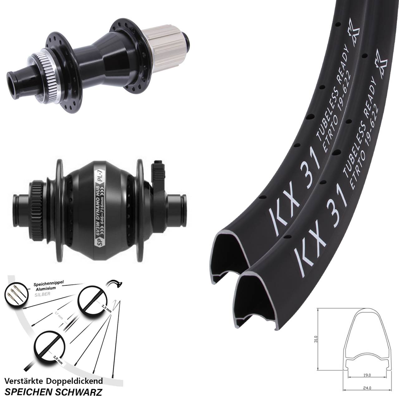 Centerlock Laufradsatz 28 Zoll KX 31 Novatec CL-142 Shutter PL-7 8-12 fach 12x100/142