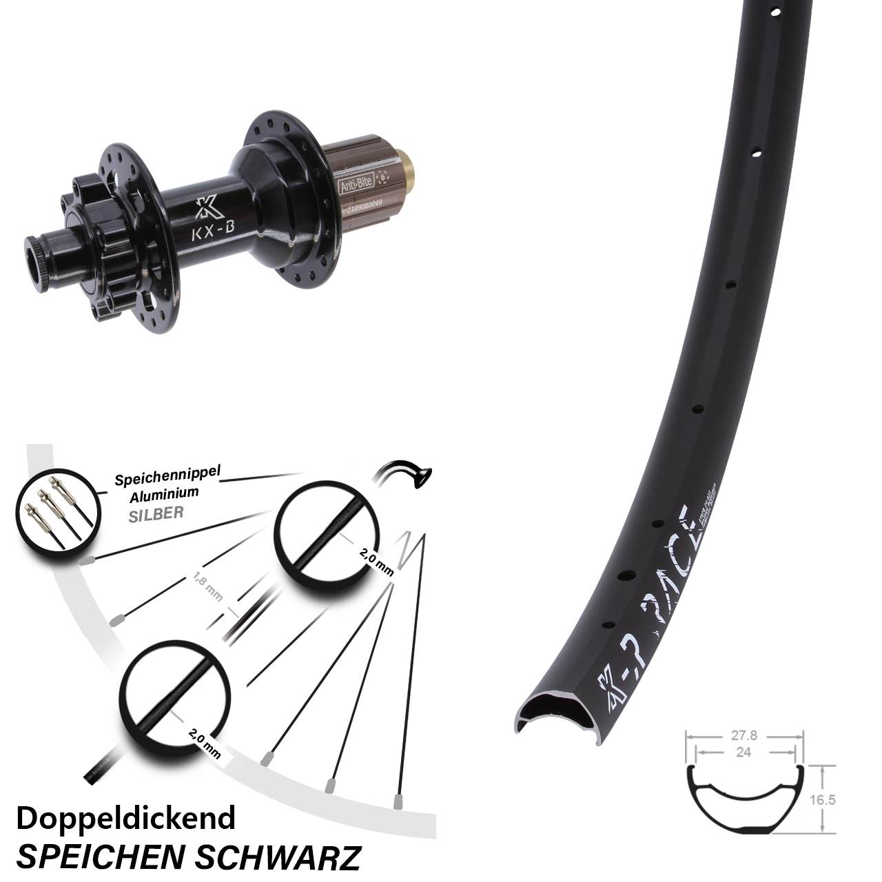 KXR-B Race Disc Laufrad 12x148 Boost 8-11 fach HG