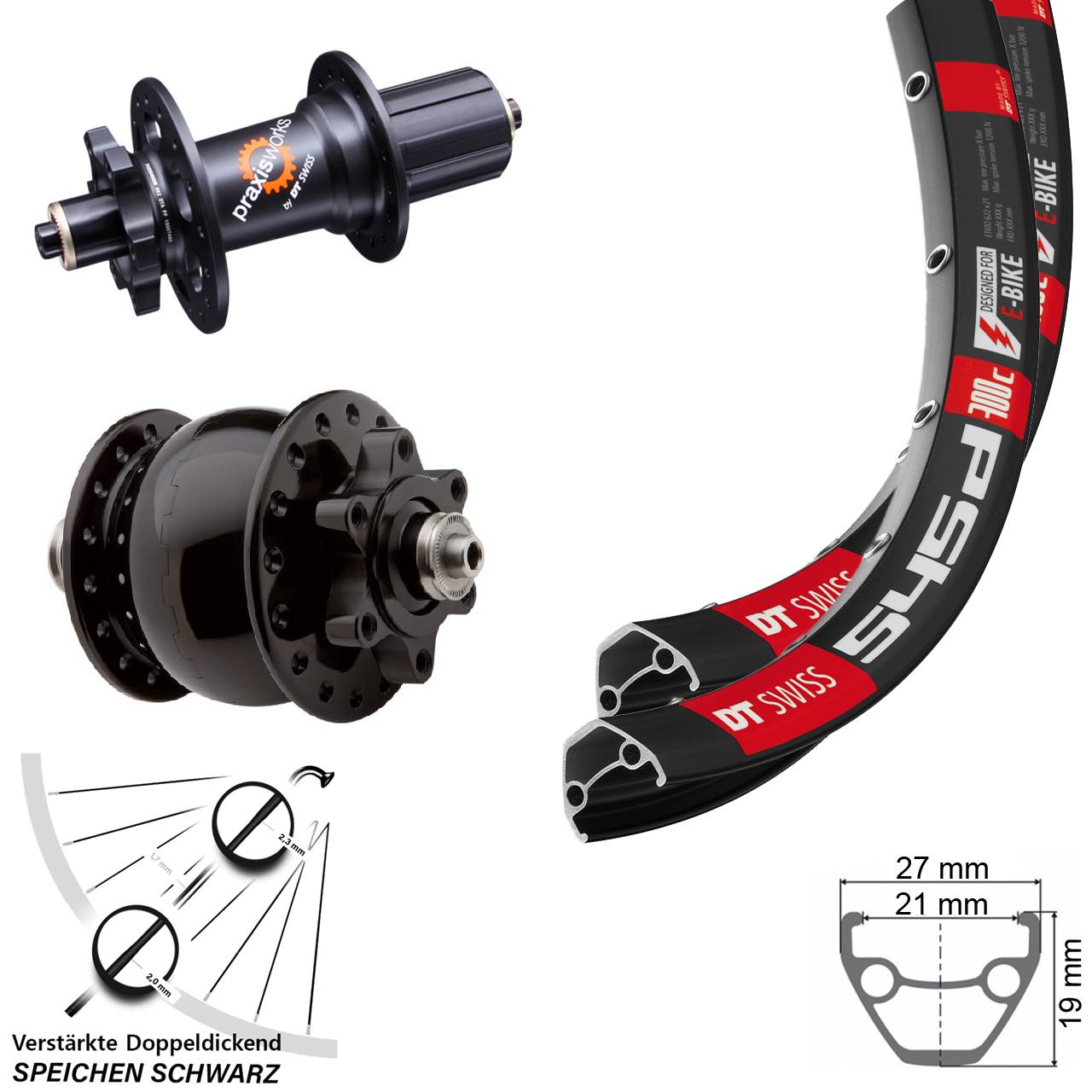 Laufradsatz 6-Loch für Schnellspanner 29 Zoll DT Swiss 545 350 SON 28 8-11 fach