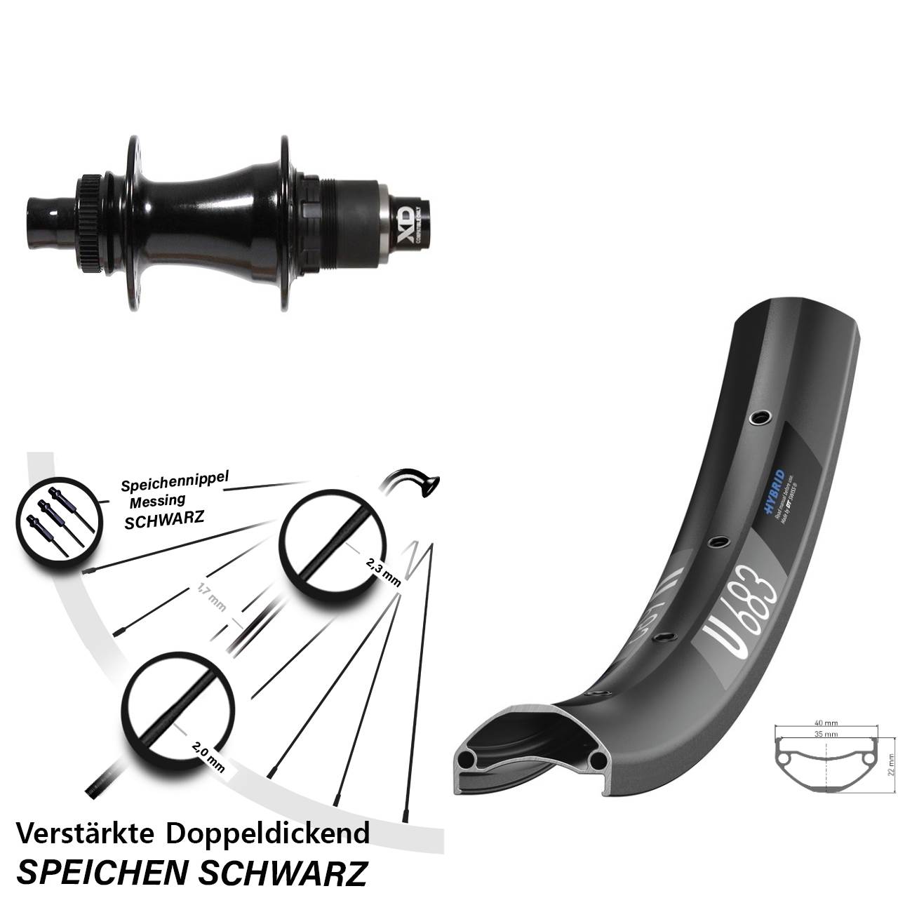 DT Swiss U 683 Formula CL-142S 27,5 Zoll Disc Laufrad 12x142 XD