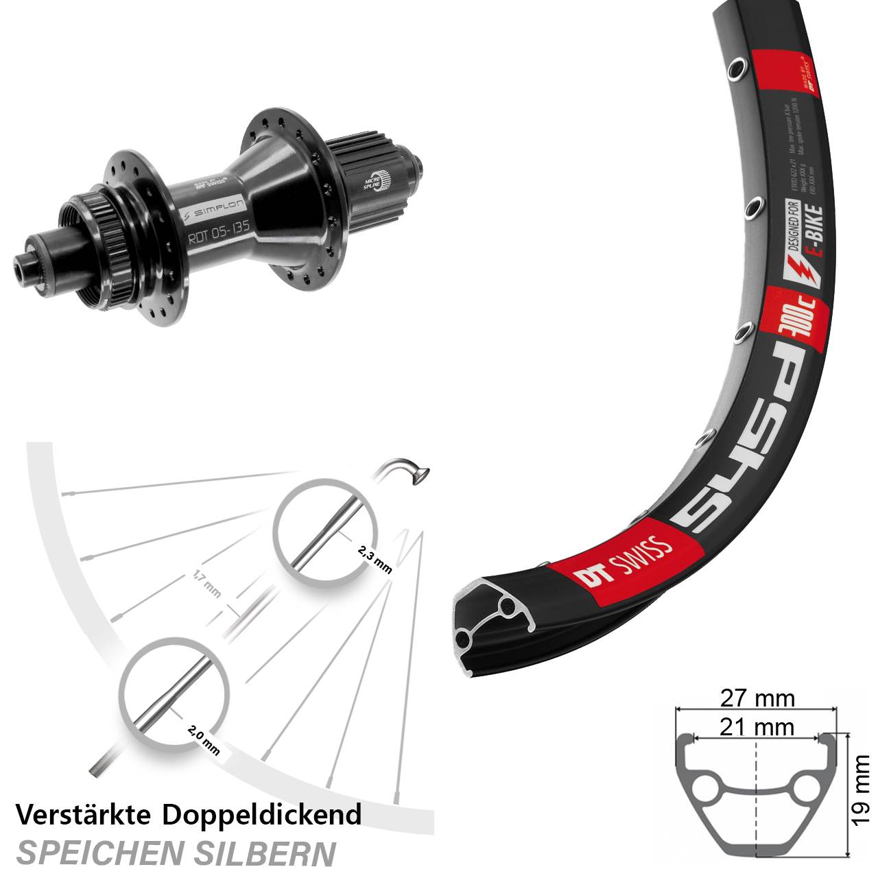 Disc Hinterrad QR 28 Zoll DT Swiss 545d-370 Hybrid Micro Spline