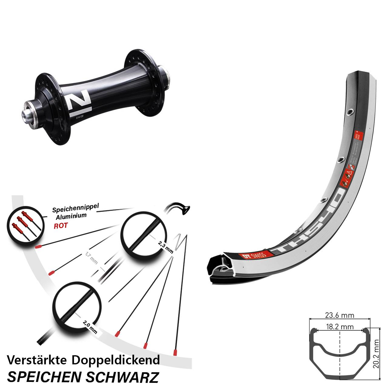 Vorderrad für Schnellspanner 28 Zoll DT Swiss TK 540 Novatec A141 SB