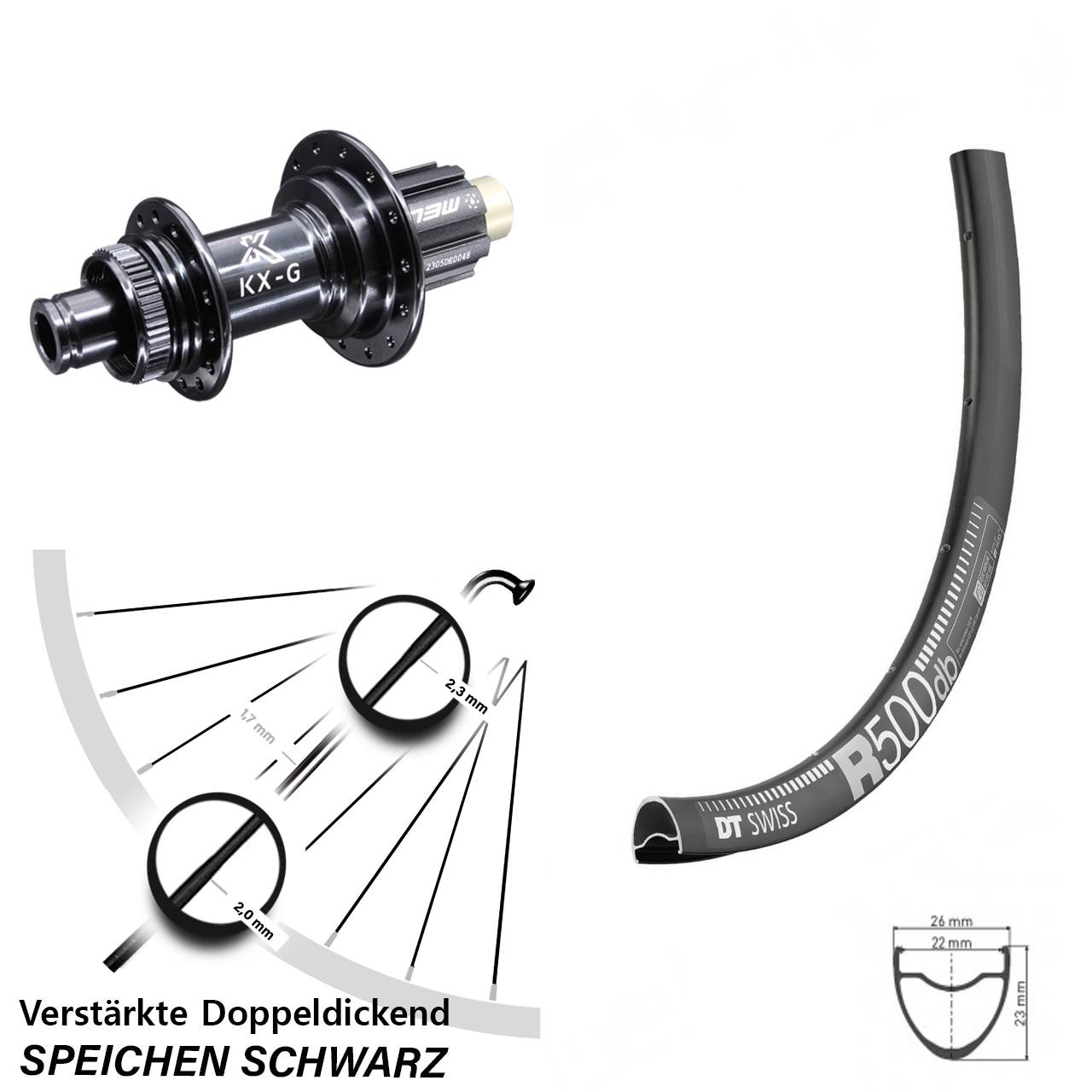 Disc Hinterrad 12x142 28-29 Zoll DT Swiss R500 KX-G Campagnolo N3W