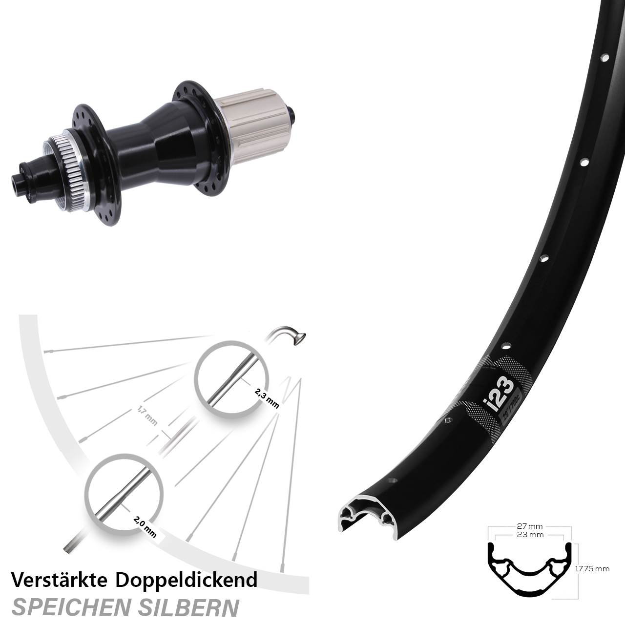 29 Zoll WTB i23 ST Novatec CL135 Hinterrad Centerlock QR 8-12 fach