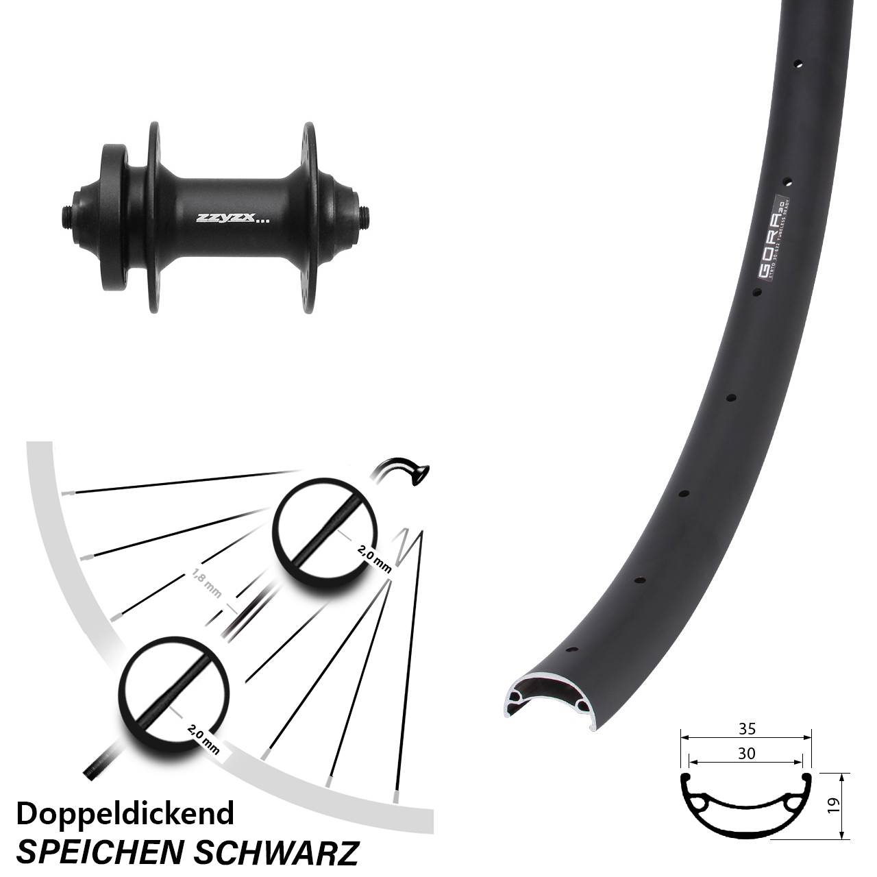 Disc Vorderrad für Schnellspanner 29 Zoll Gora 30 Formula DC-21