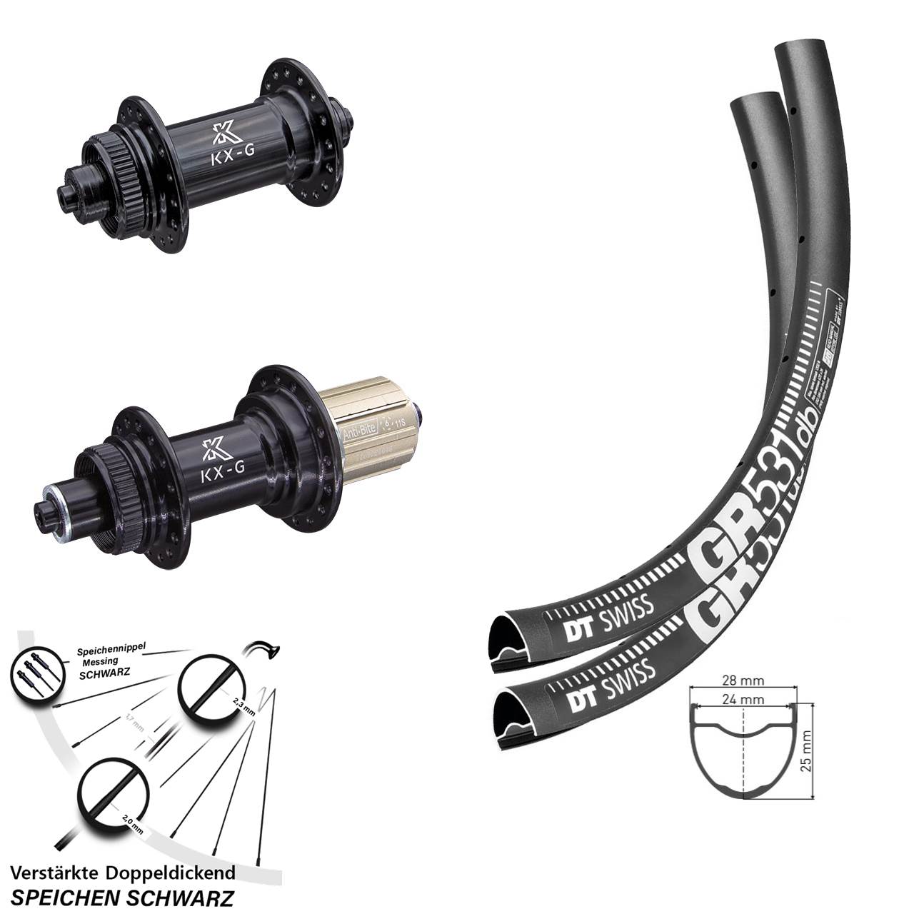 Centerlock 650B Laufradsatz DT Swiss GR 531 KX-G 8-12 fach HG QR