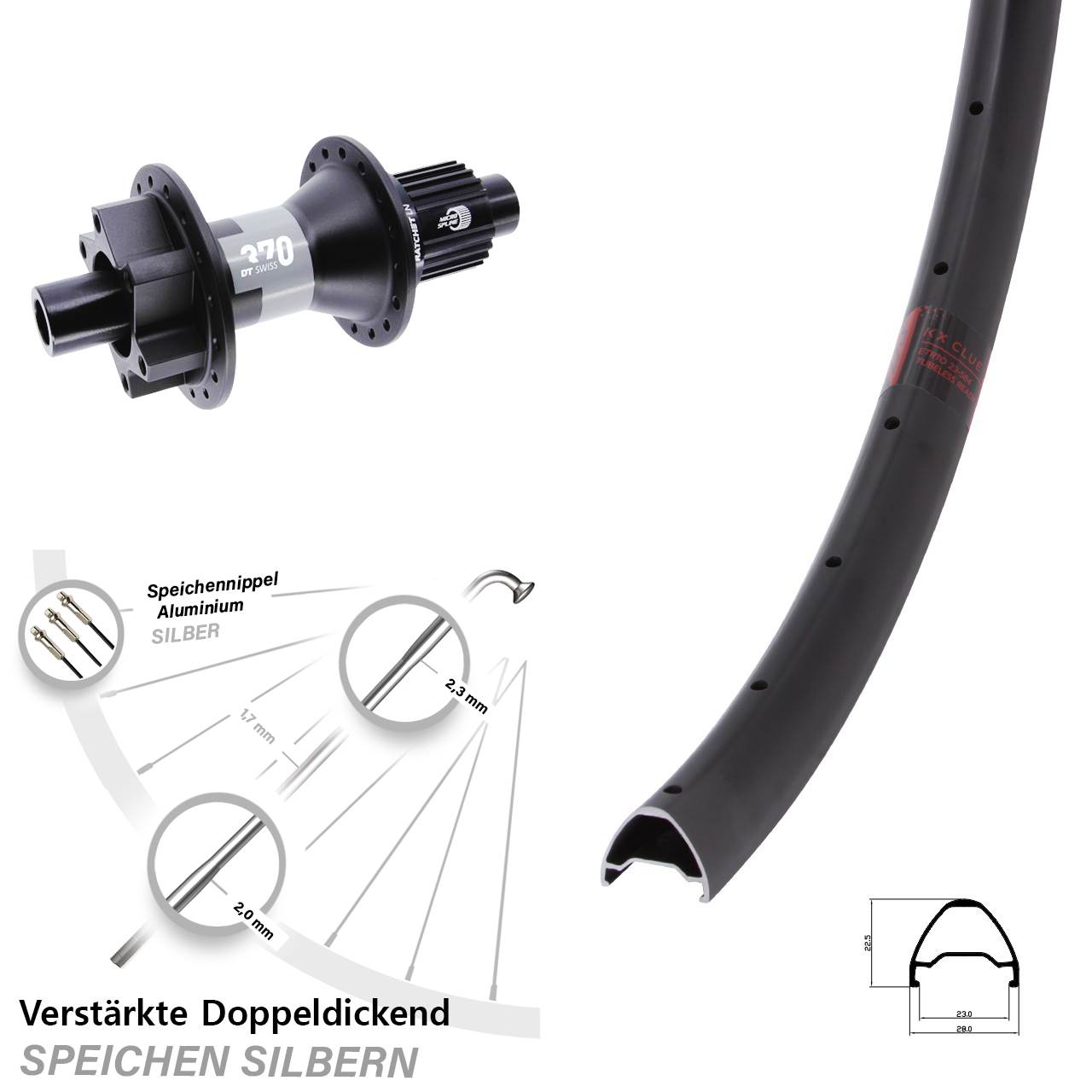 Disc Laufrad 29 Zoll KX Clue DT Swiss 370 Shimano Micro Spline 12x142