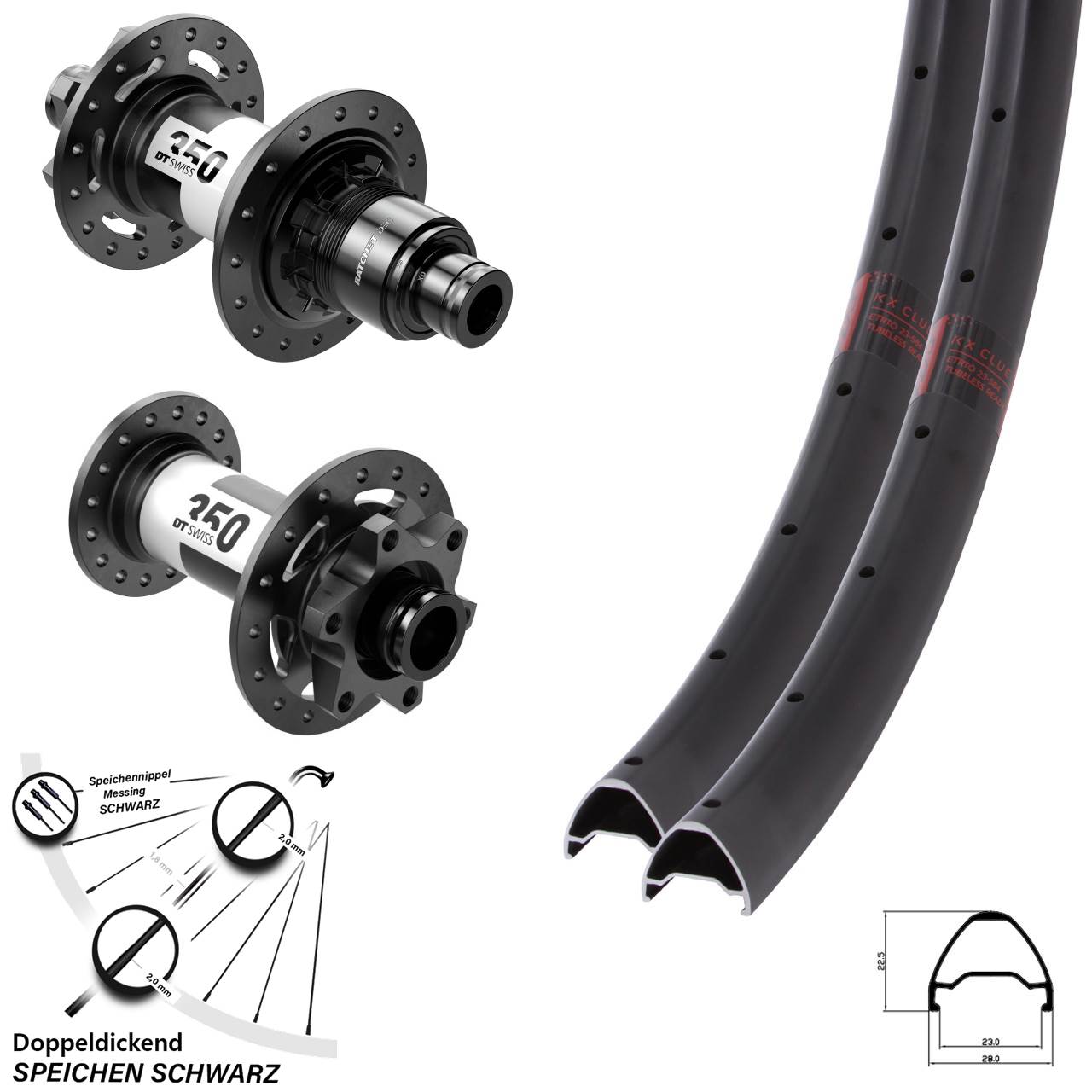 Disc Laufradsatz 15x110 12x148 29 Zoll KX Clue DT Swiss 350 DEG 72 SRAM XD