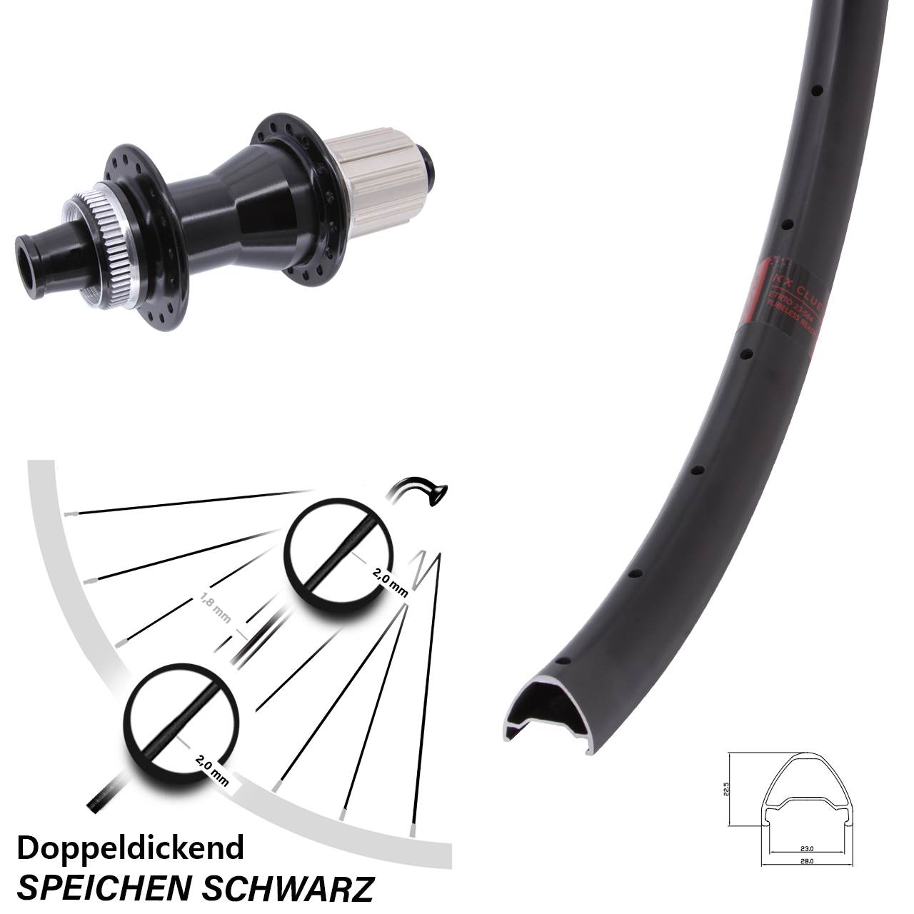 Clue 27,5 Zoll Hinterrad Novatec 8-12 fach 12x142