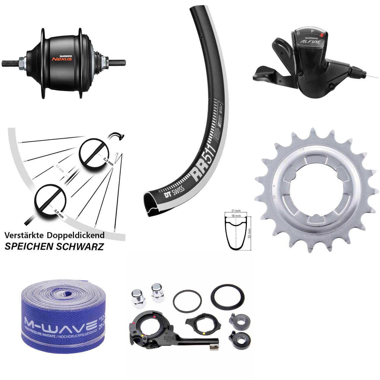 Hinterrad 28 Zoll Shimano Nexus 8 Gang DT Swiss RR-511 Freilauf