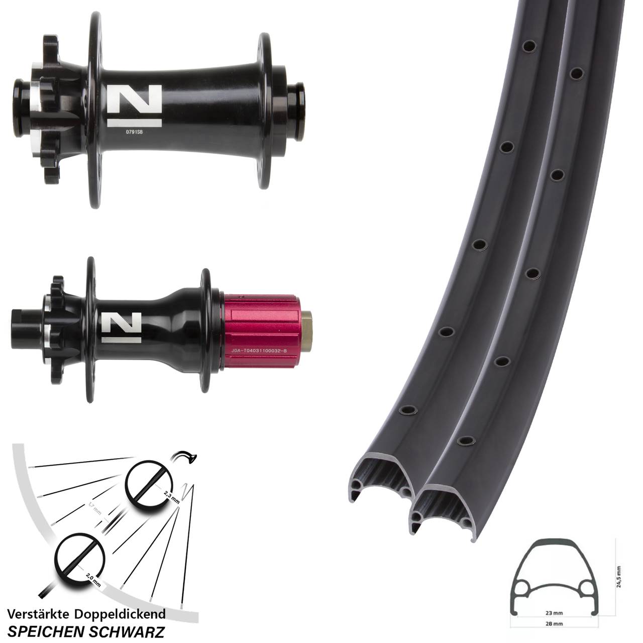 Disc Laufradsatz 28-29 Zoll Ambrosio Sport Novatec D791 Superlight 8-12 fach HG 12x100/142