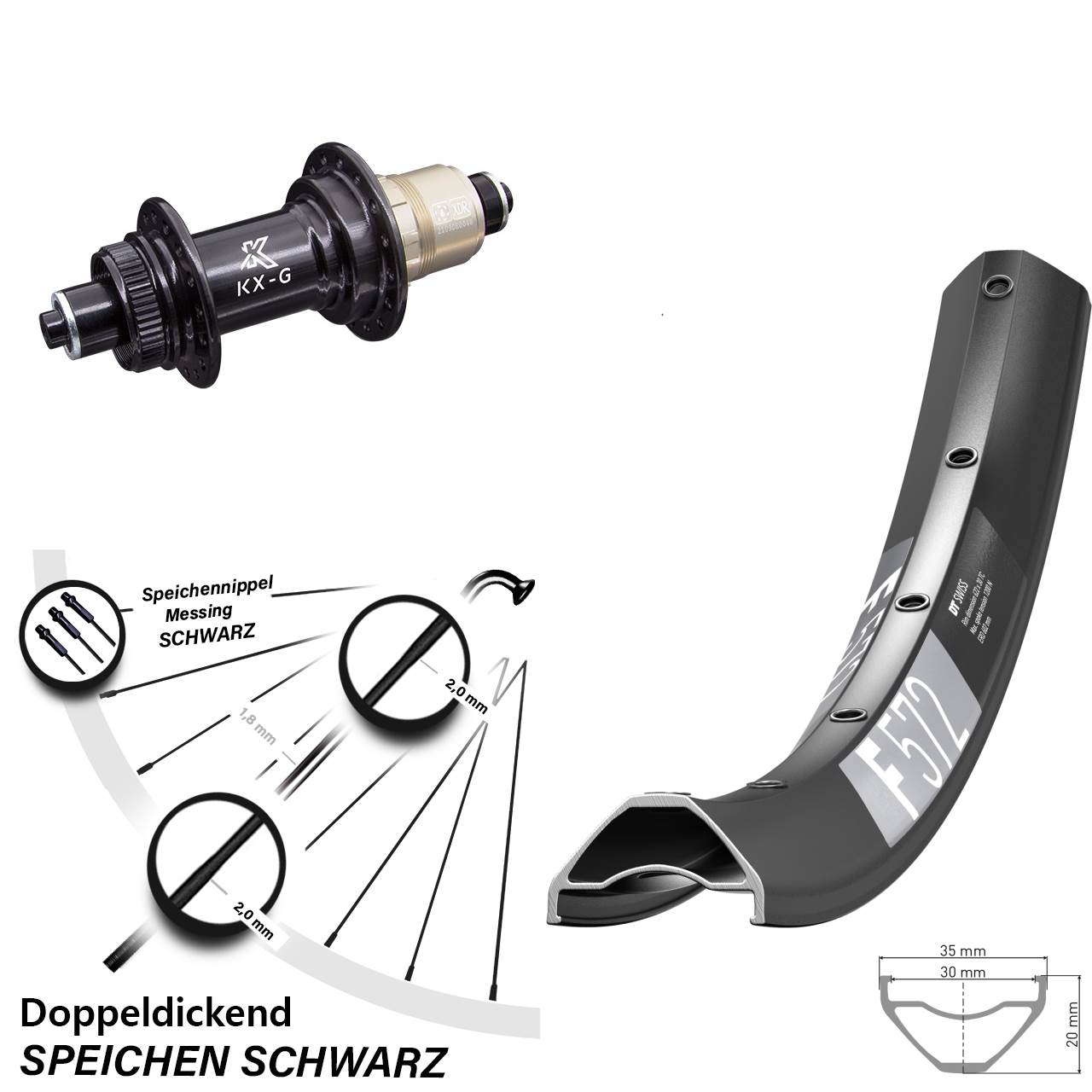 Disc Laufrad 29 Zoll DT Swiss F 572 KX-G XD-R QR