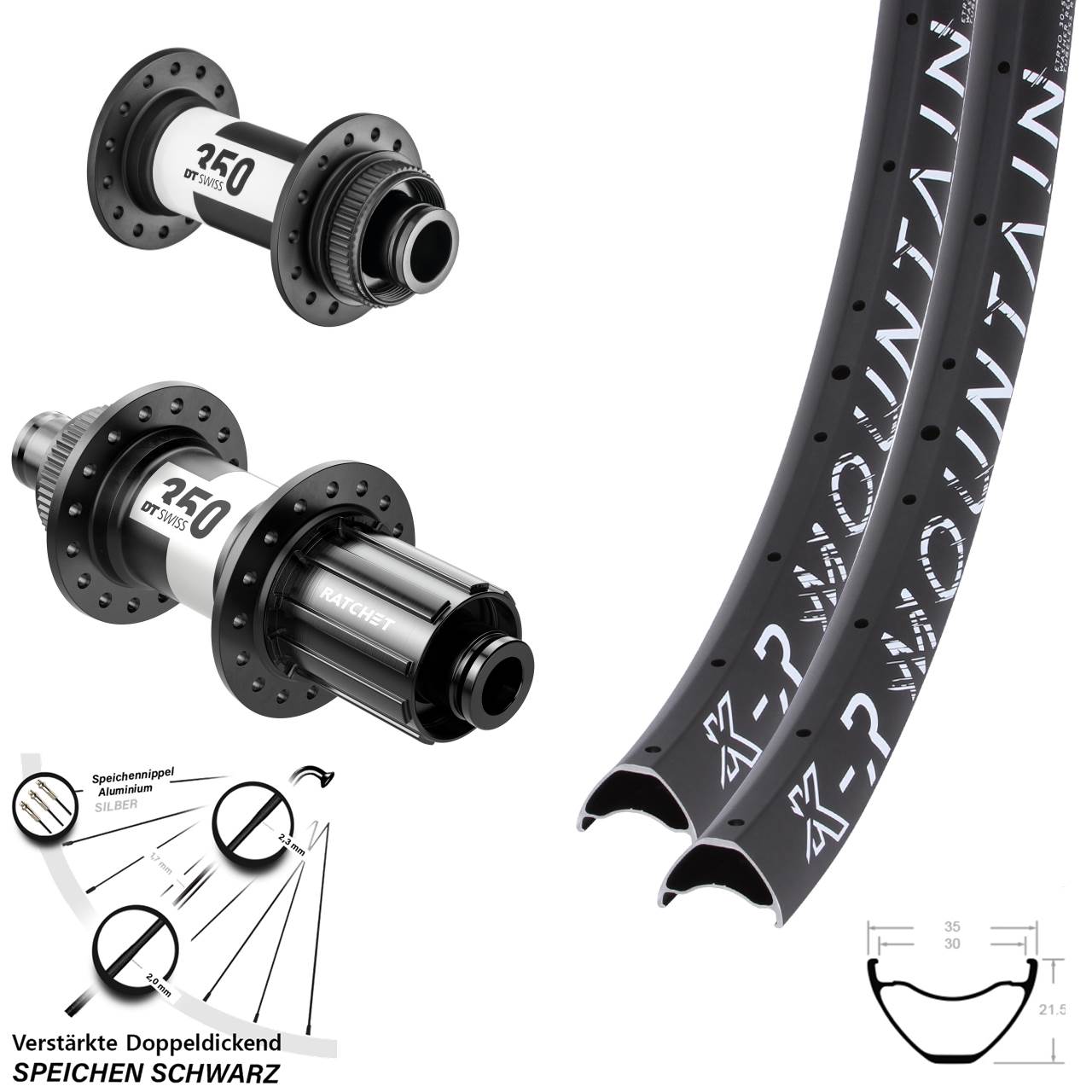 Disc Laufradsatz 15x100 12x142 29 Zoll KX-R Mountain DT Swiss 350 8-11 fach