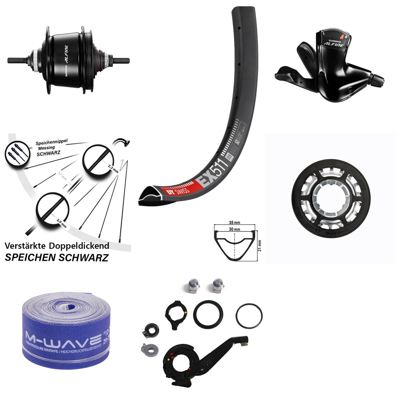 27,5 Zoll Hinterrad Shimano Alfine 8 Gang DT Swiss EX511