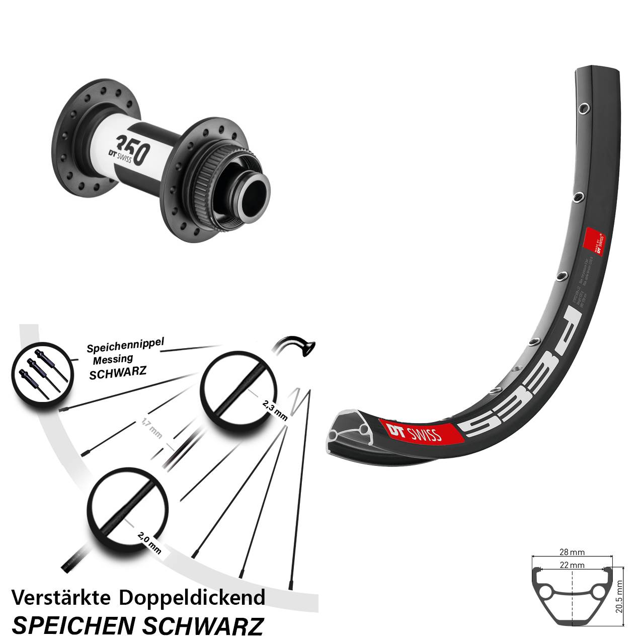533 D DT Swiss 350 27,5 Zoll Vorderrad Centerlock 15x100